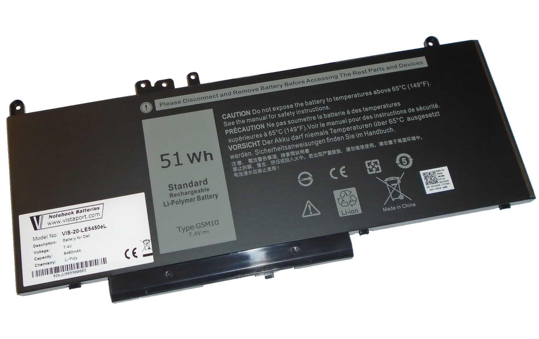 Vistaport Notebook Batteries für Dell LiIon, 7.6V, 6460mAh