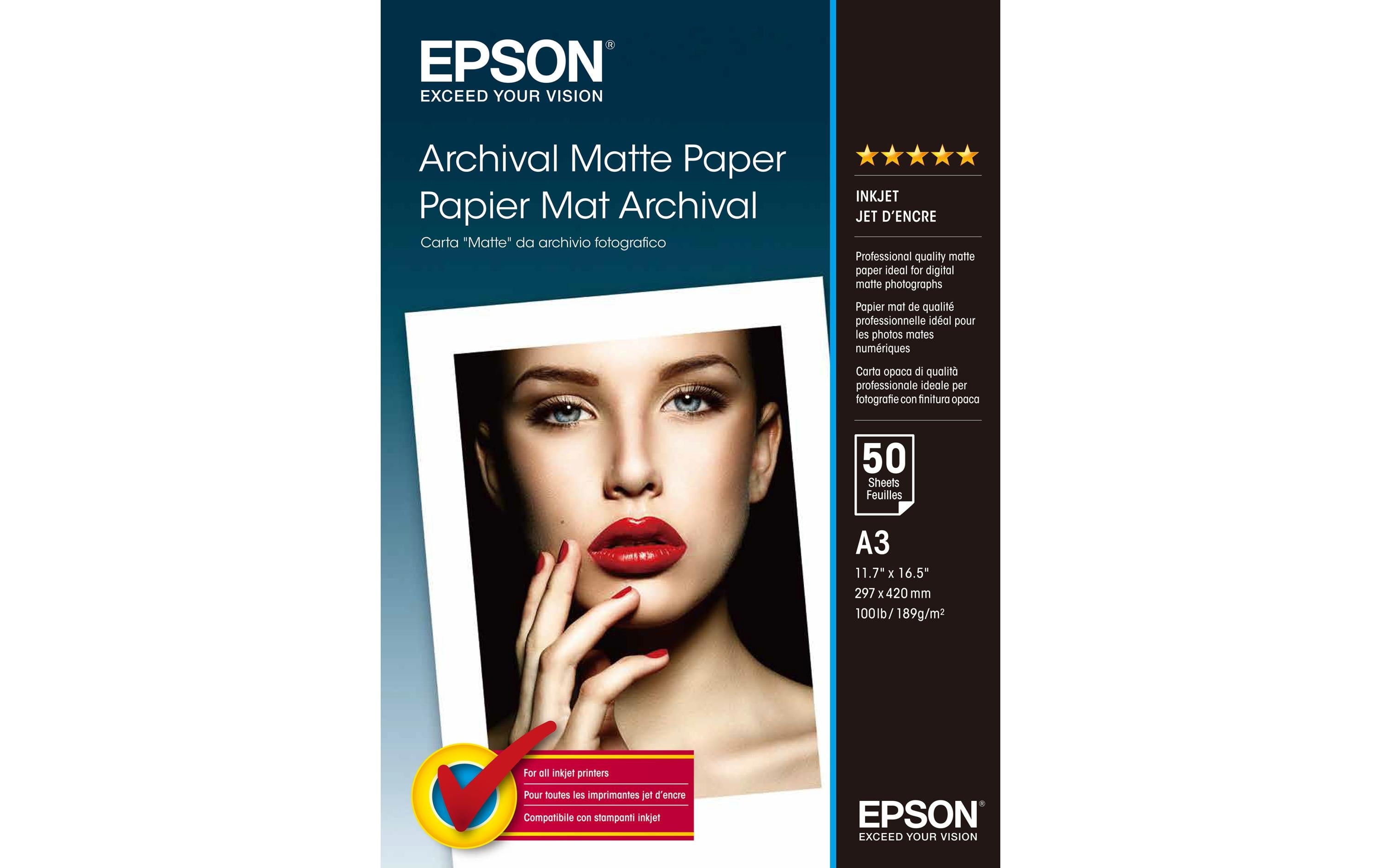 Epson Archival Matte Paper A3 192g, 50 Blatt, S041344