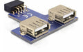 Delock 41824 USB Pinheader Buchse auf 2 x USB 2.0 Buchse - oben