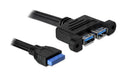 Delock 82941 USB 3.0 Pinheader Buchse auf 2 x USB 3.0-A Buchse nebeneinander
