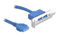 Delock 82976 Slotblech USB 3.0 Pin Header 19 Pin 1 x intern > 2 x USB 3.0-A LP