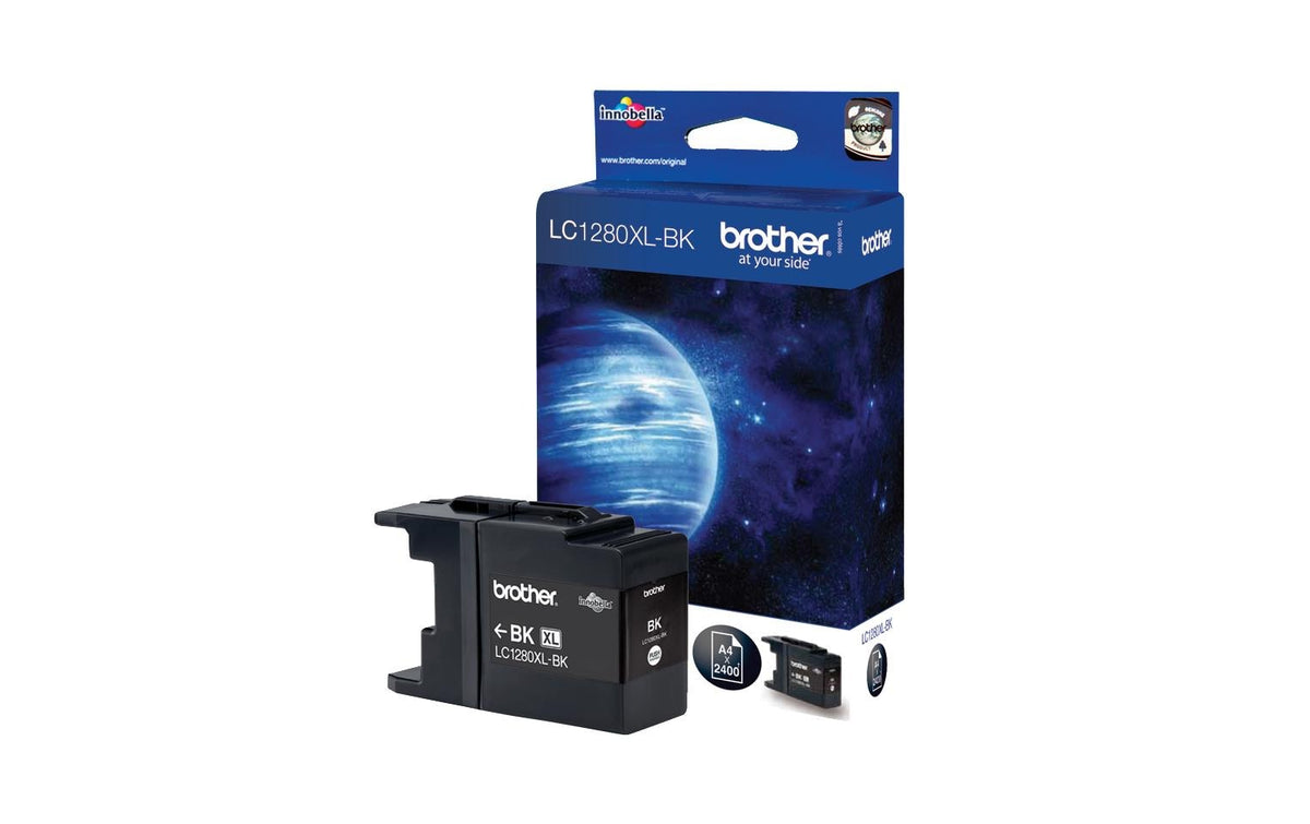 Tinte Brother LC-1280XLBK, schwarz Super High Yield für 2400 Seiten@5% Deckung