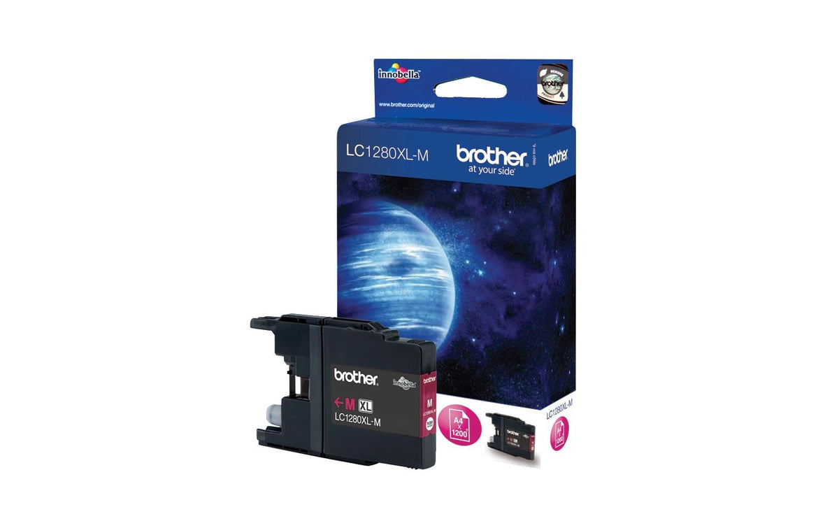 Tinte Brother LC-1280XLM, magenta Super High Yield für 1200 Seiten@5% Deckung