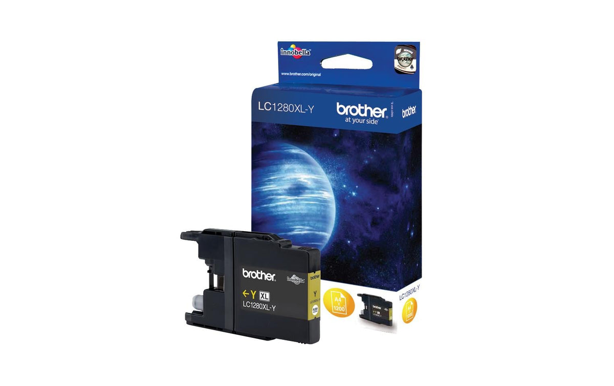 Tinte Brother LC-1280XLY, yellow Super High Yield für 1200 Seiten?5% Deckung