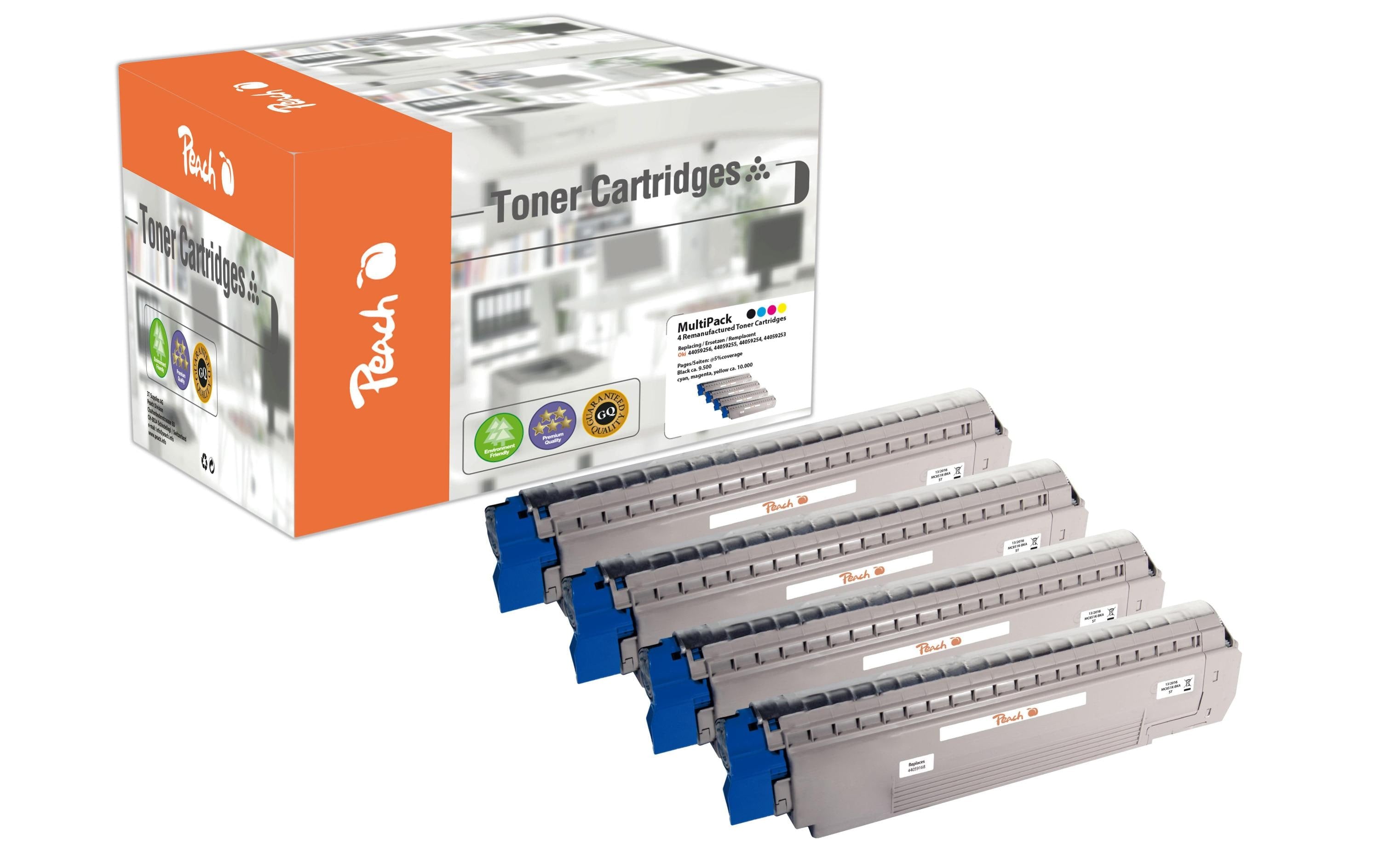 Peach Toner OKI MC861-series MultiPack 1x 9500, 3x10'000 Seiten