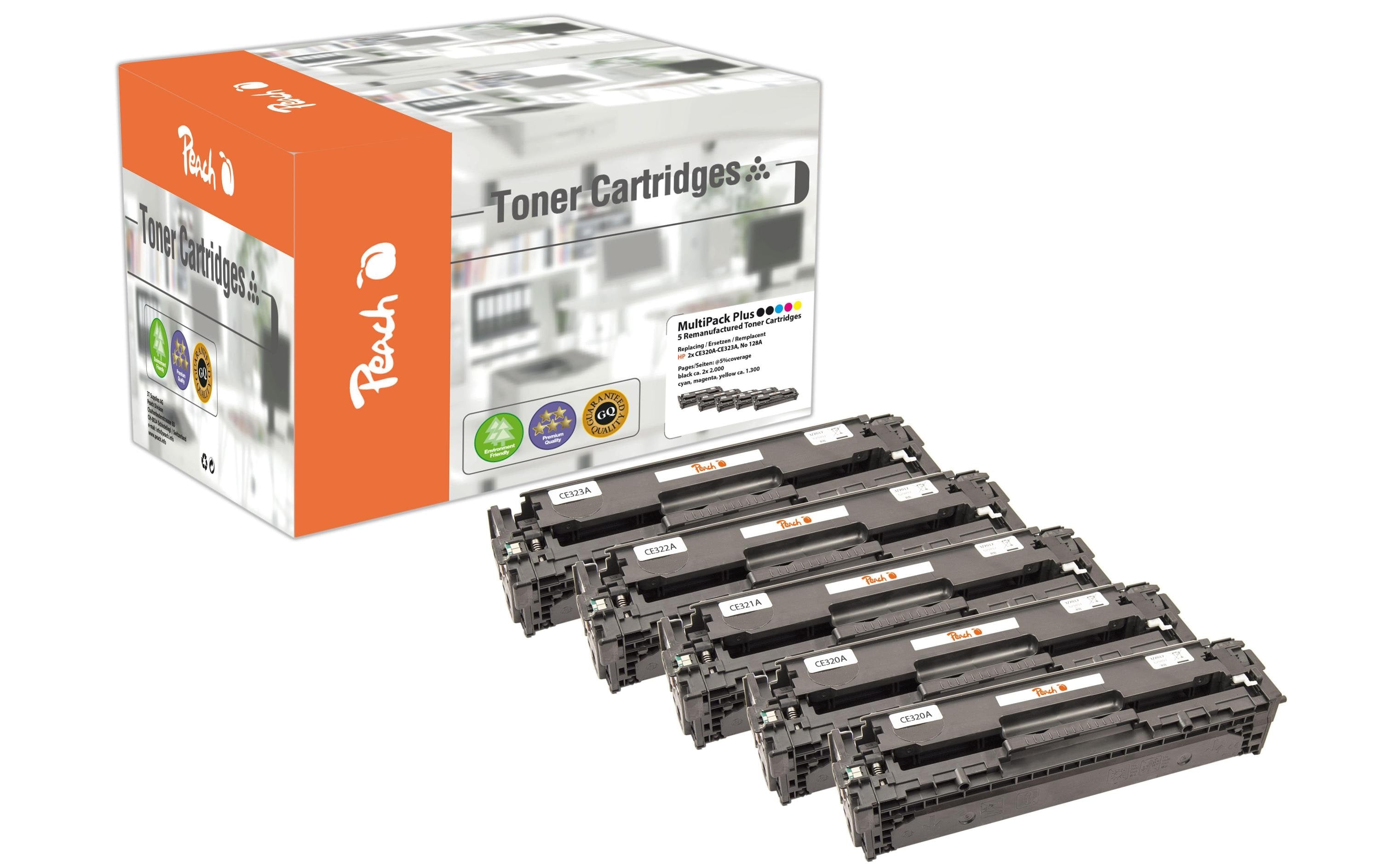 Peach Toner HP CE32A-Serie Multipack Plus 2x bk 2000S je 1x c,m,y 1300S