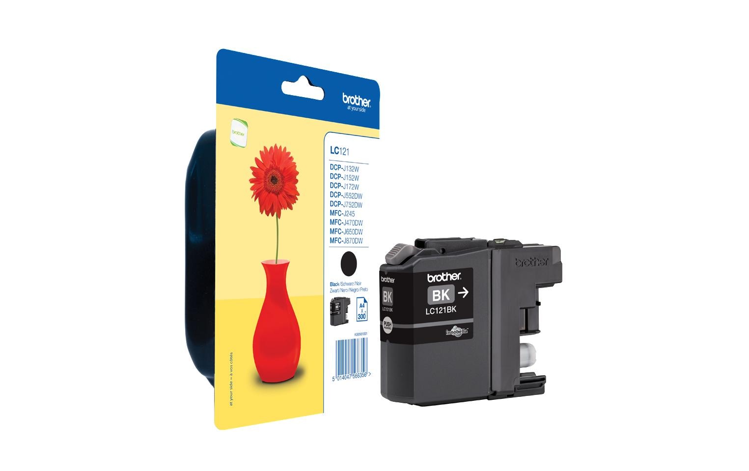 Tinte Brother LC-121BK, schwarz 300 Seiten
