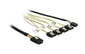 Reverse SAS Kabel: 4xSATA - SFF8087, 1m 4x SATA auf SFF-8087 Endgerät, Sideband