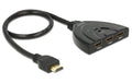 Delock 3 Port HDMI Switch, Bidirektional Manuel, 3840x2160@30Hz, passiv