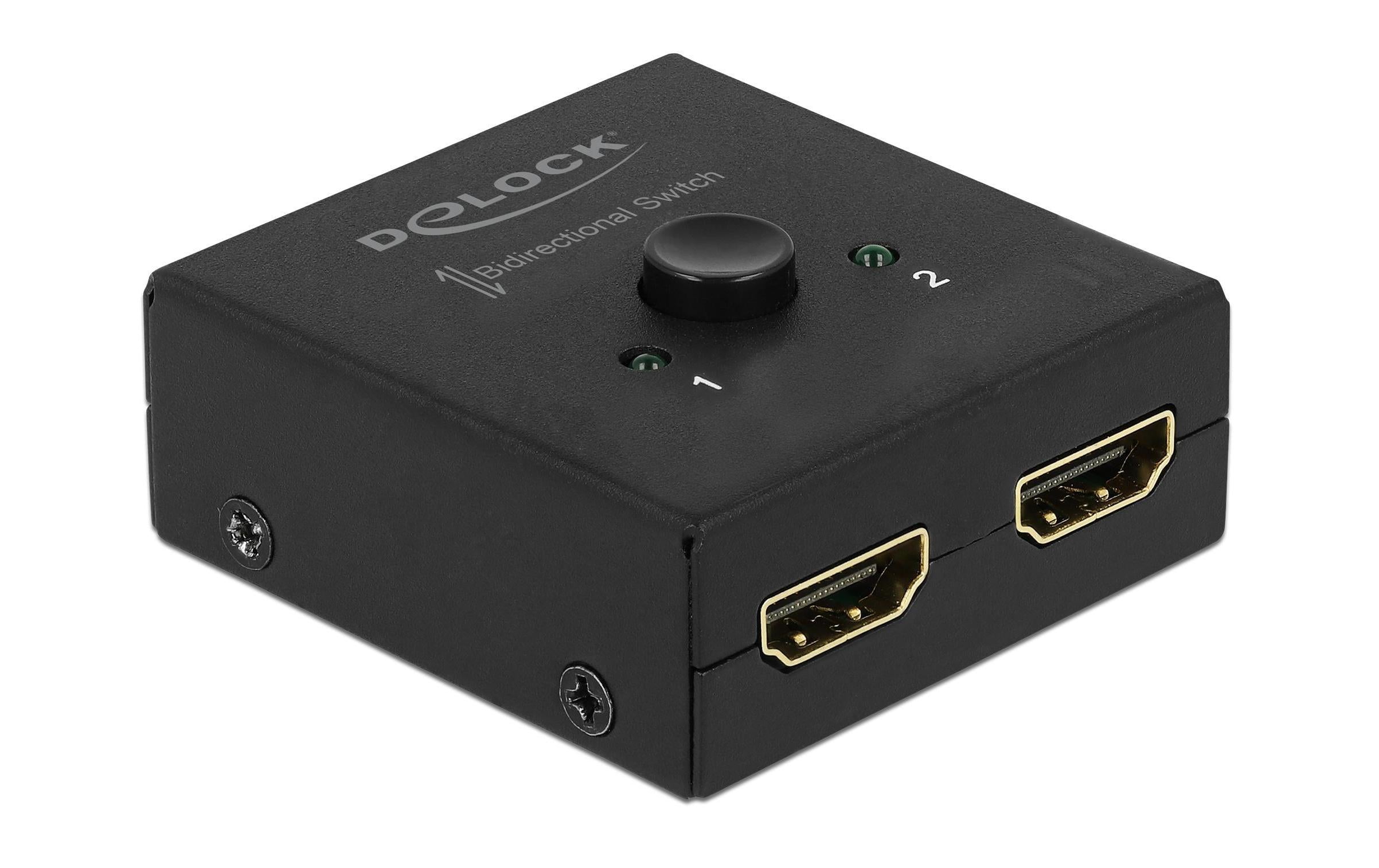 Delock 2 Port HDMI Switch&Verteiler Compact Manuel, 3840x2160@60Hz, passiv