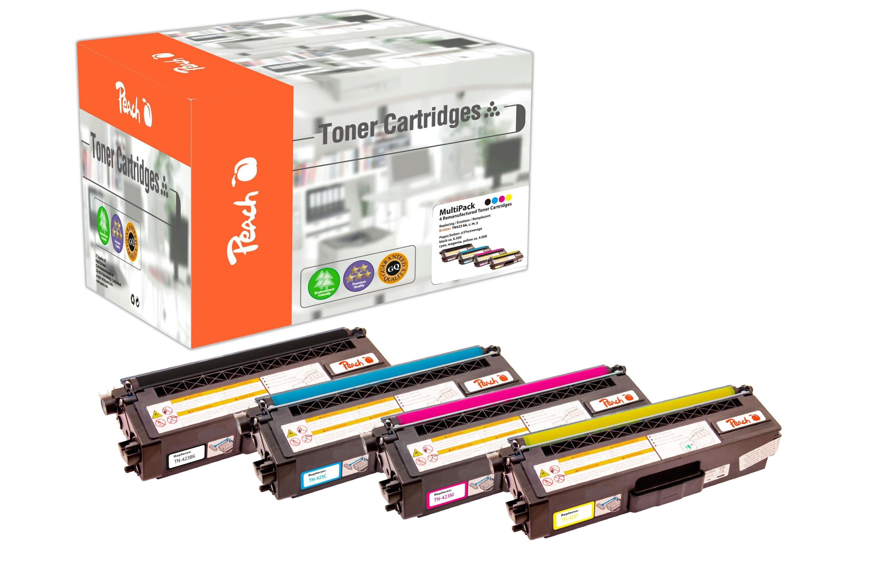 Peach Toner TN-423 MultiPack Black, Cyan, Magenta Yellow
