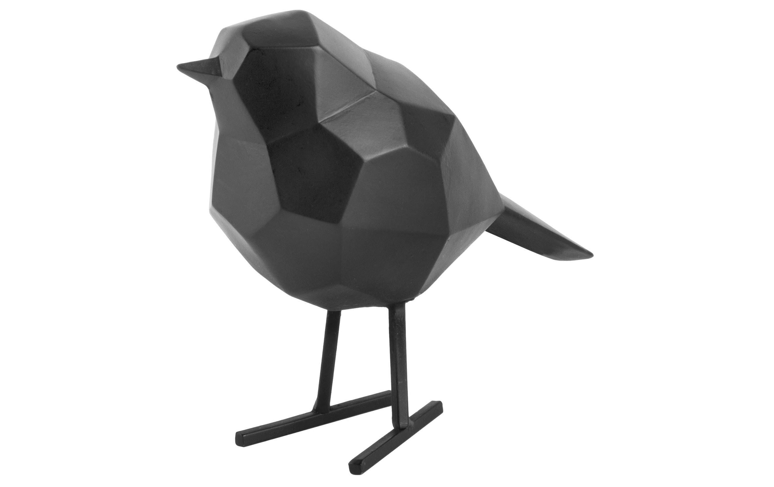 present time Vogel, Schwarz matt 13.5 x 7.5 x 17 cm, Polyresin
