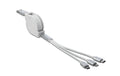 USB2.0-Ladekabel Aufrollkabel, weiss, 0.82m für USB-MicroB, Typ-C, Apple Lightning