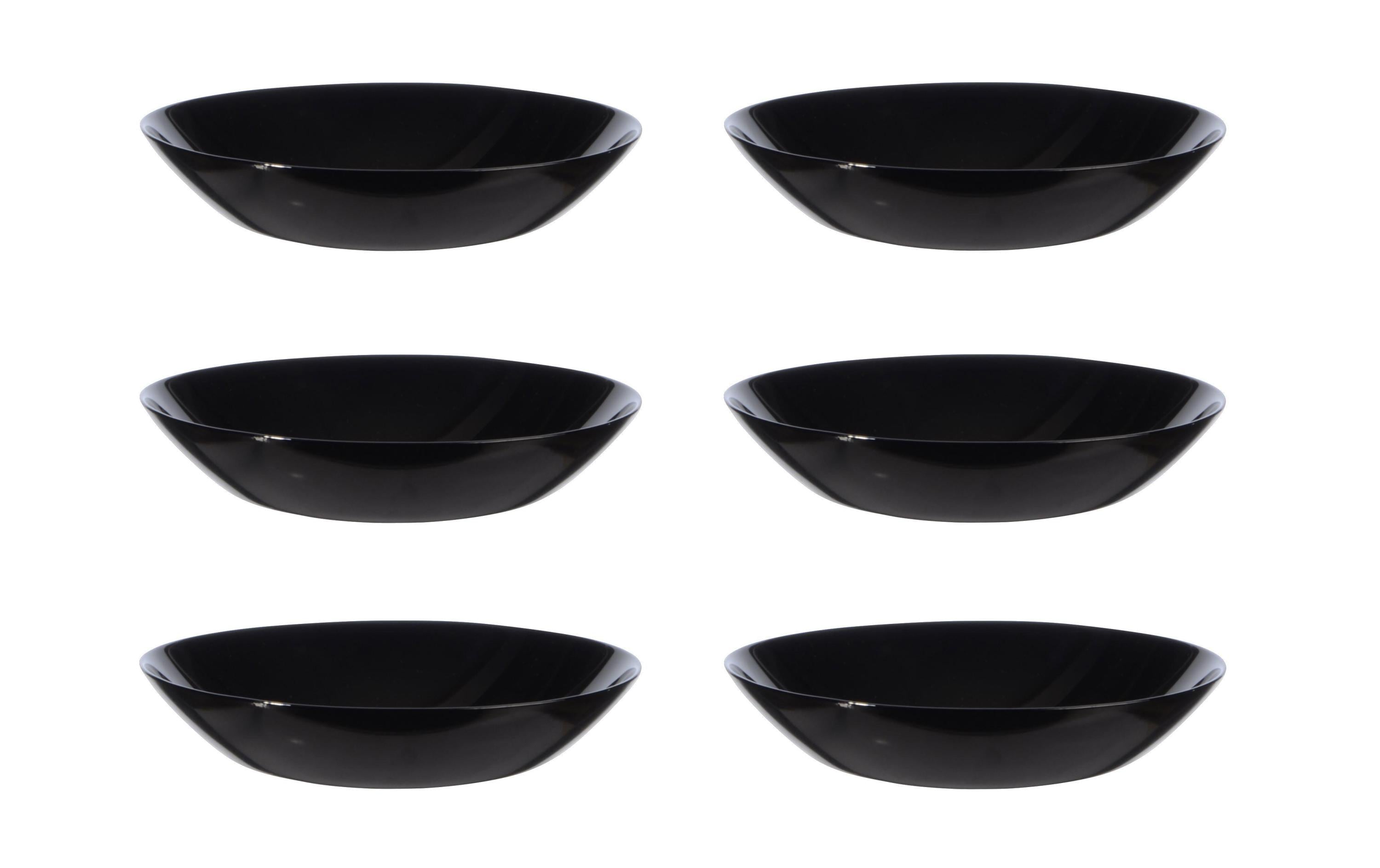 Arcoroc Pastateller Evolution 20cm 6tlg schwarz, 6 Stück, D: 20cm, Glas, H: 4cm