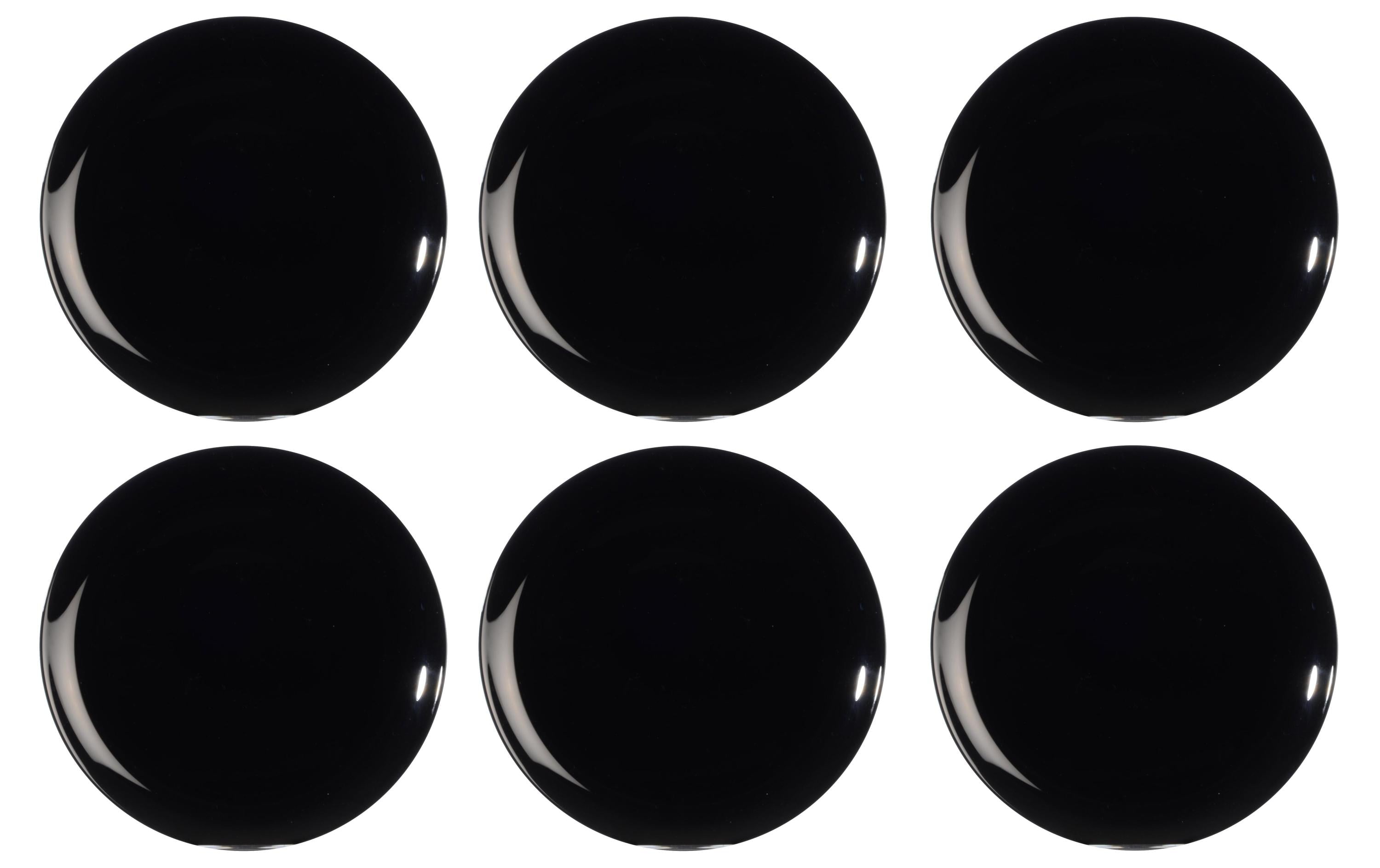 Arcoroc Speiseteller Evolution 25cm 6tlg schwarz, 6 Stück, D: 25cm, Glas, H: 1.8cm