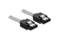 Delock SATA3 Kabel: 0.5m, Metall Clip 6 Gbps, abwärtskompatibel, transparent