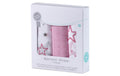 Makian Mulltücher 80x80cm 3er Pack, Rosa & Weiss Sterne