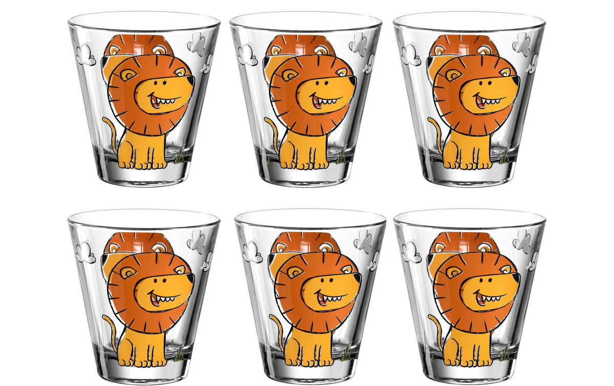 Leonardo, Kindertasse Bambini Löwe, 215 ml, 6er Set, D: 9cm, H: 9cm Vol: 215ml