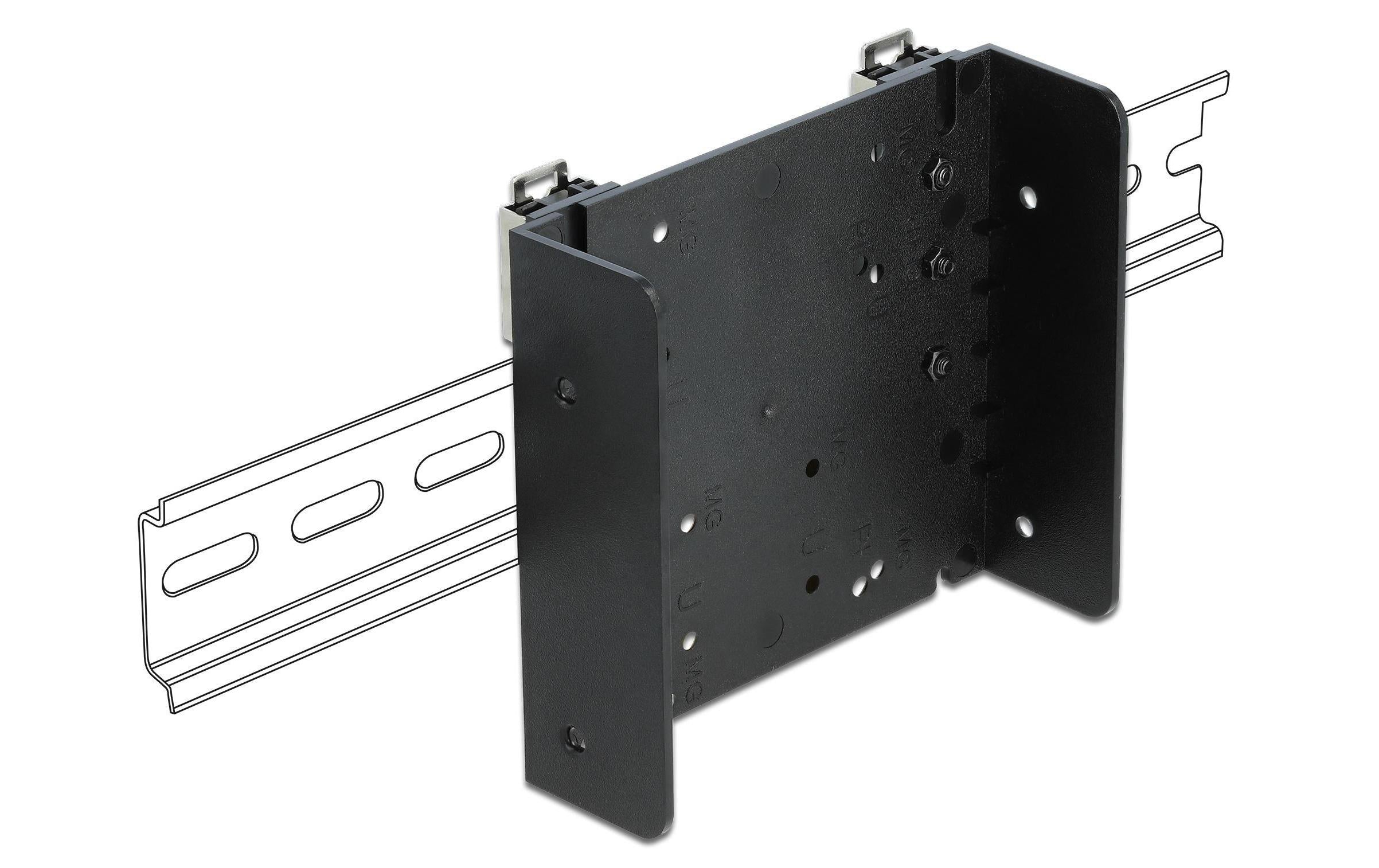 Delock PC/ABS Hutschienen Montagekit für Einplatinencomputer oder 3.5" Geräte