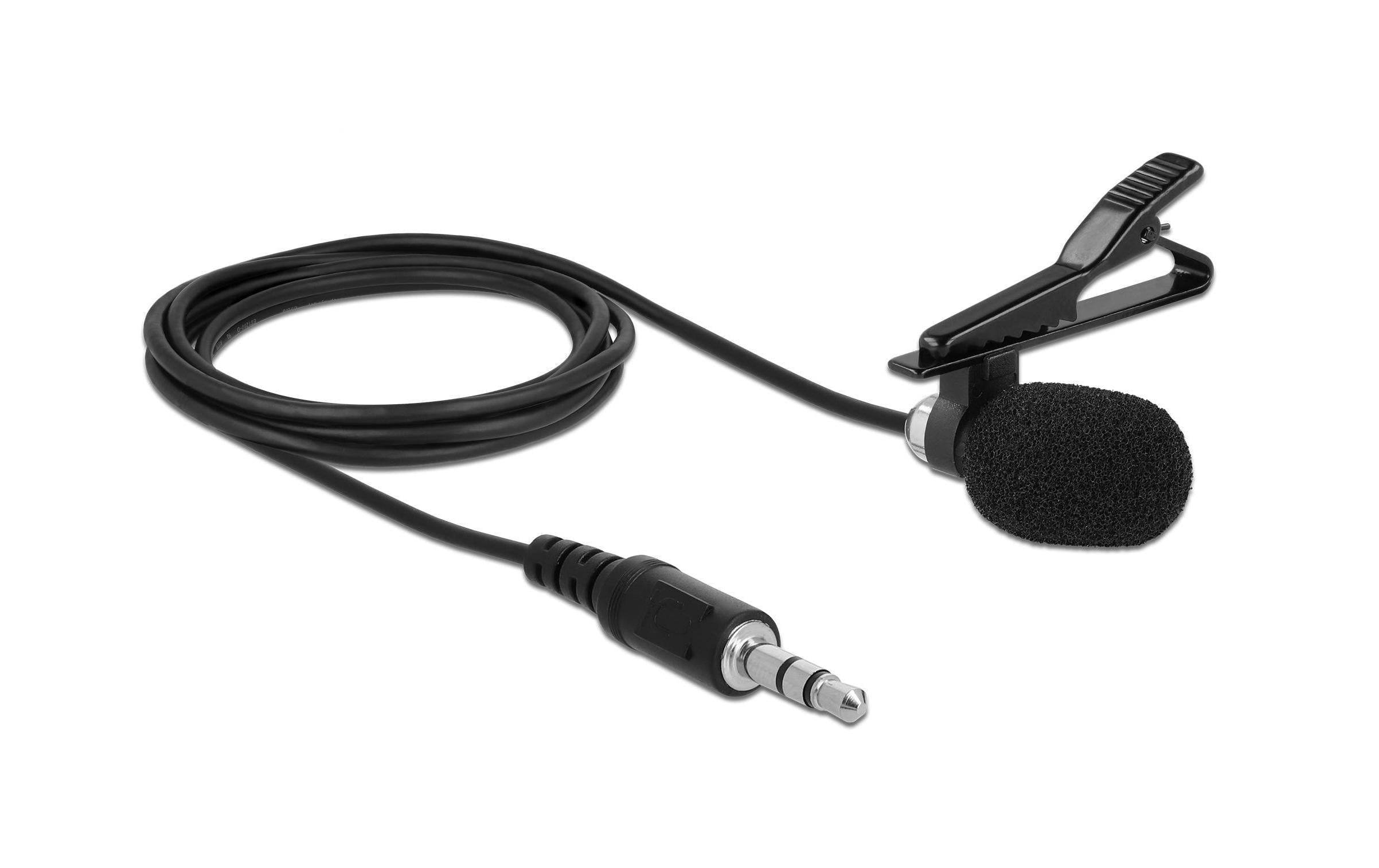 Delock Klinken Krawatten Lavier Mikrofon 1.8m Kabel, 3.5mm 3Pin Stecker, Y-Adapter