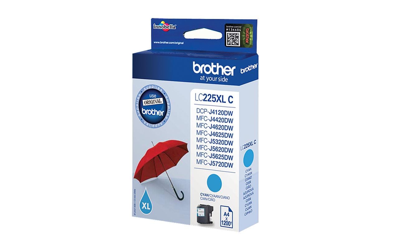 Tinte Brother LC-225XLC, cyan 1200 Seiten