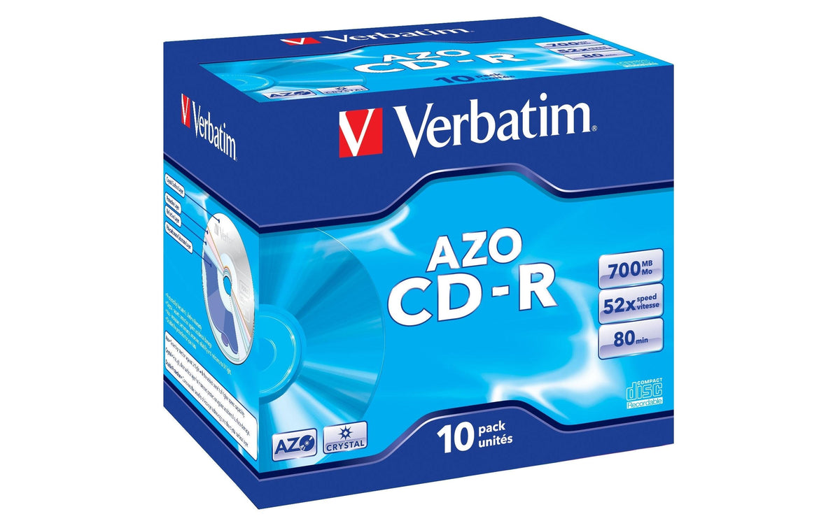 Verbatim CD-R 52x 80Min/700MB 10er Pack Bis 52-fach, m.Logo/n.bedruckbar