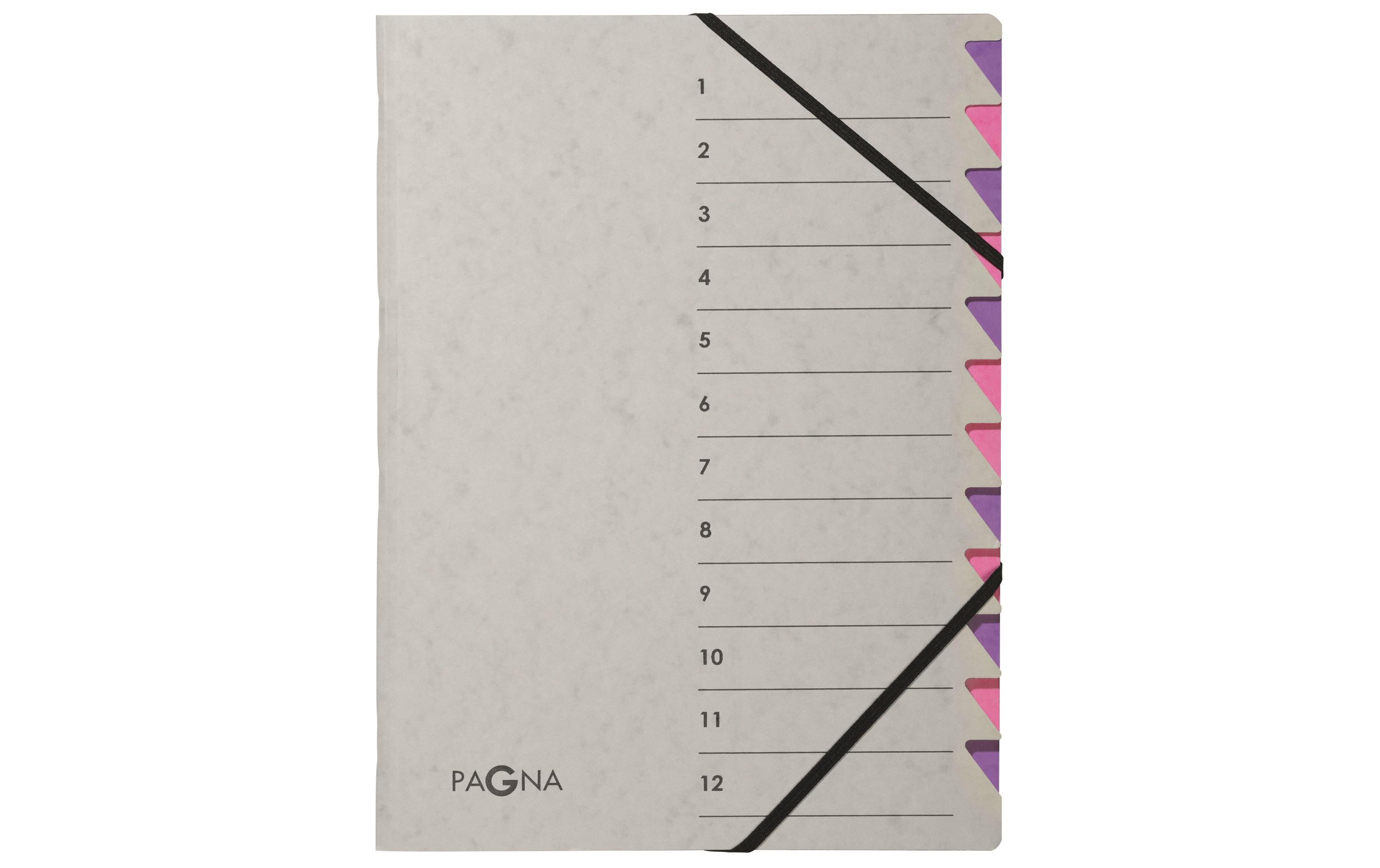 Pagna Ordnungsmappe A4 Easy Grey 12 Fächer, lila