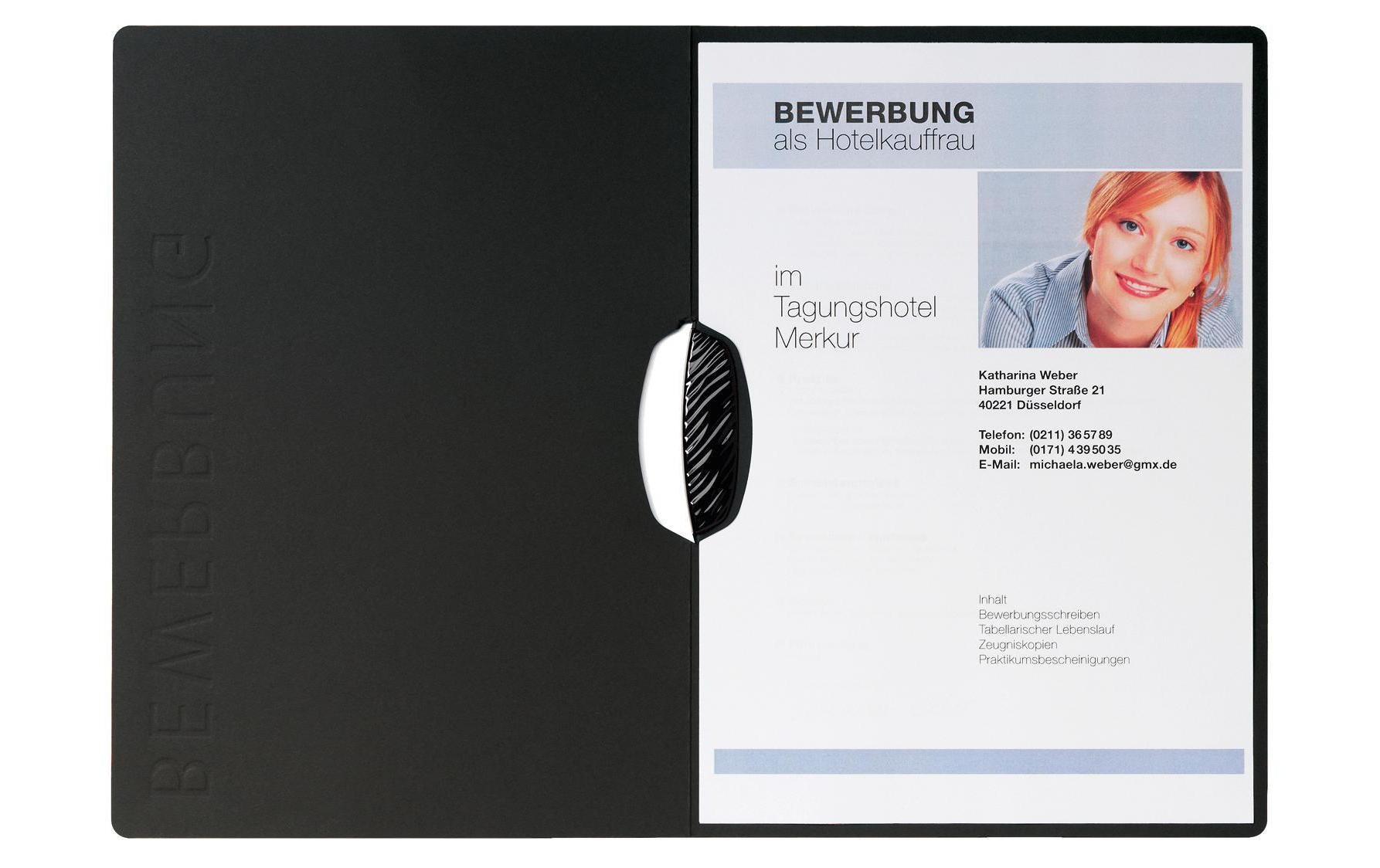 Pagna Bewerbungsmappe A4 Swing 2-teilig, schwarz