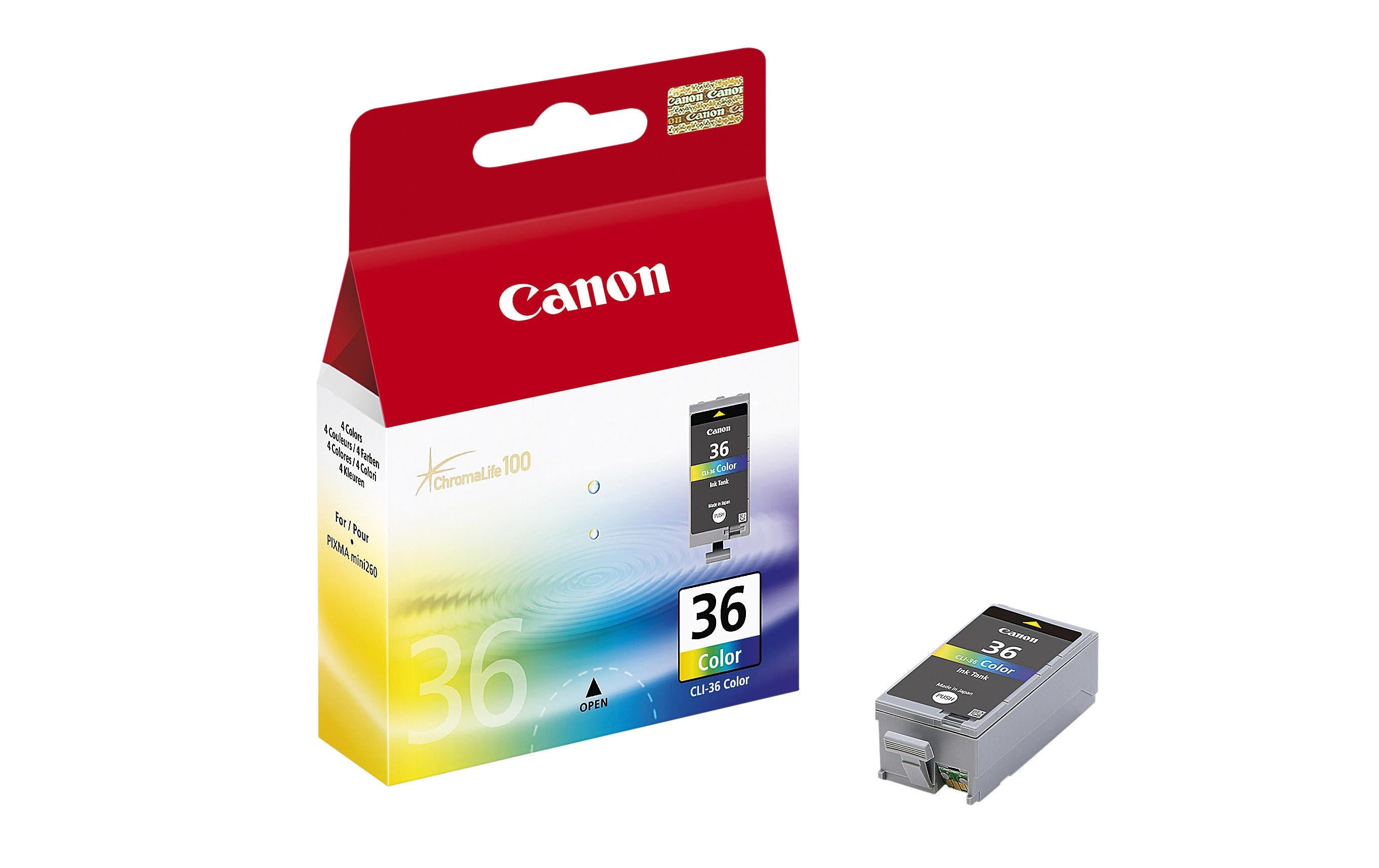 Tinte Canon CLI-36 3-farbig Inhalt: 250 Seiten@ 5%Deckung