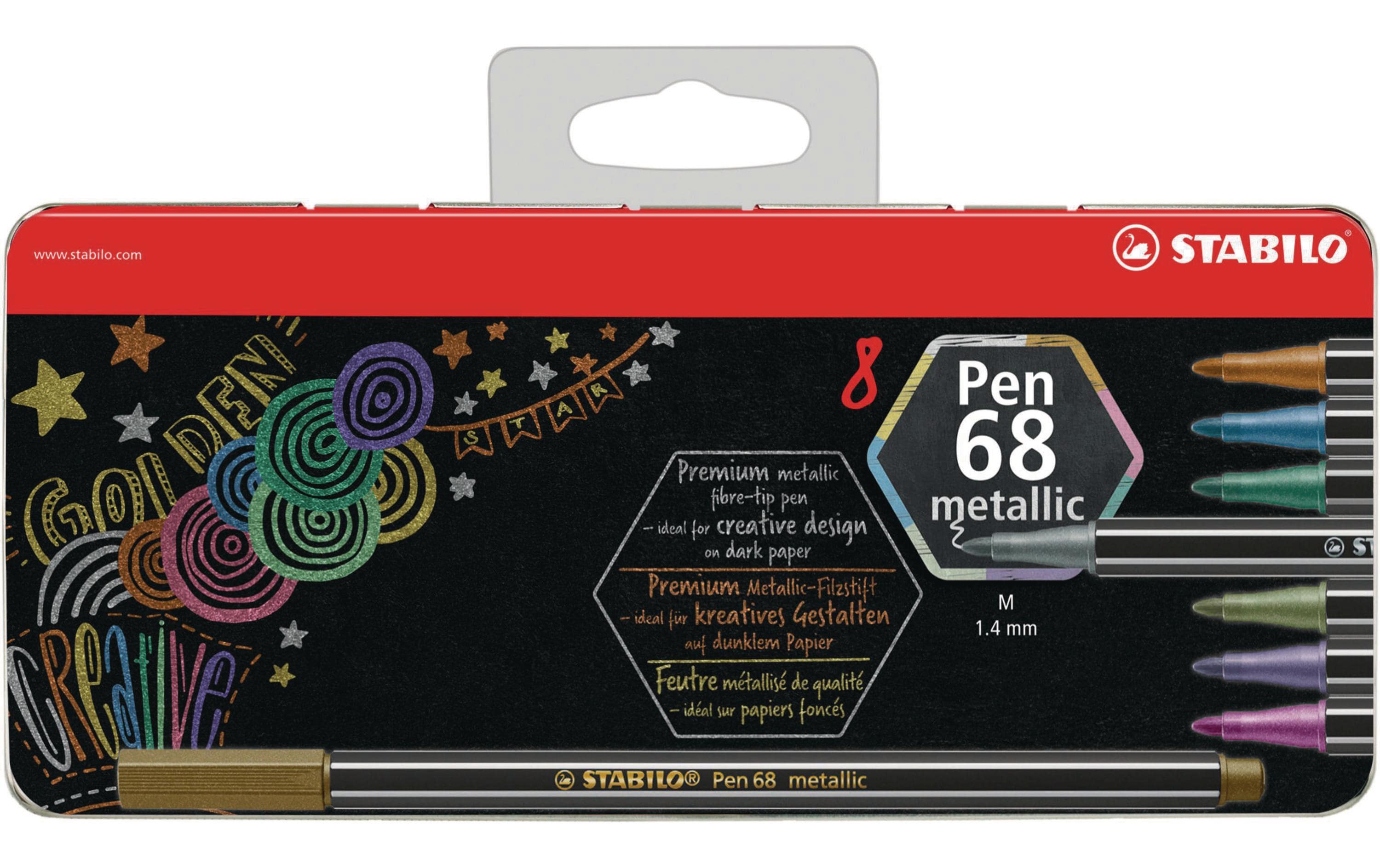 Stabilo Pen68 Metallic 8er Set Metalletui