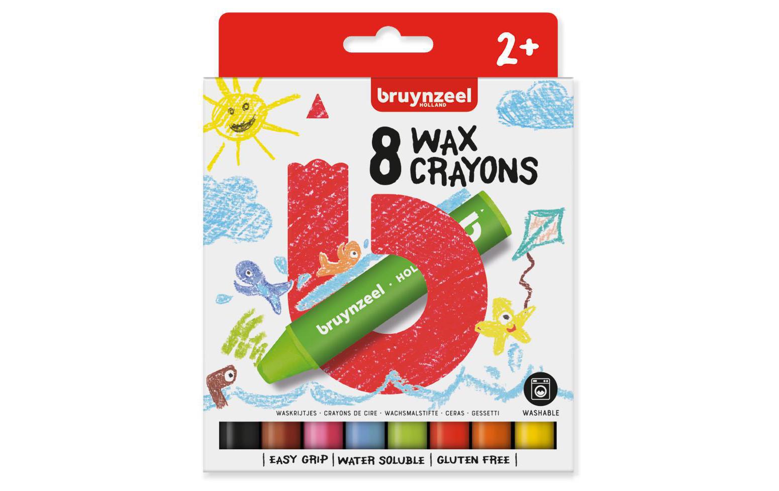 Bruynzeel Wachsmalstifte 8er Set, speziell für kleine Hände