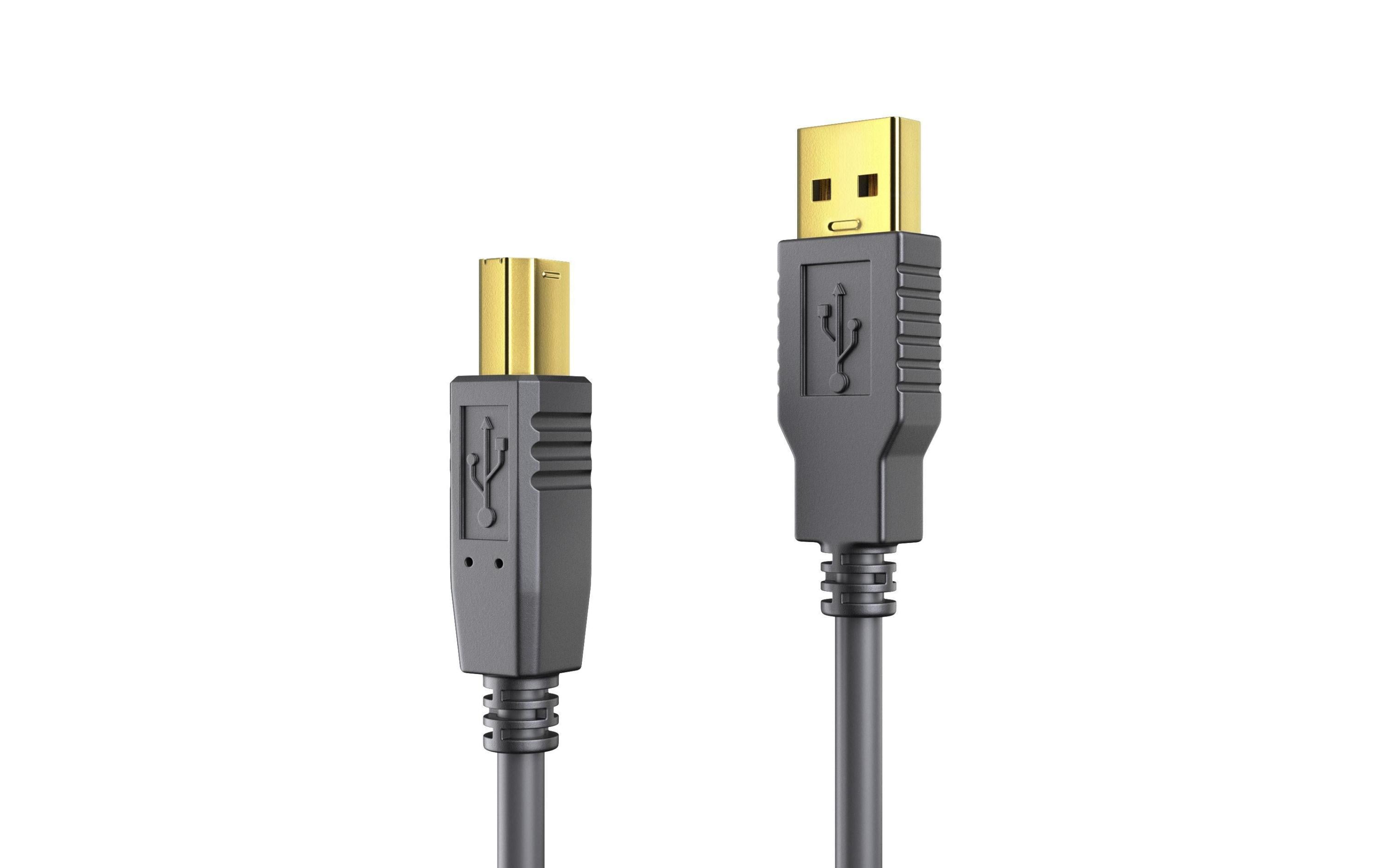 PureLink USB2.0-Kabel Typ A-B: 5  Meter USB2.0, Typ A-B, Aktiv, vergoldet