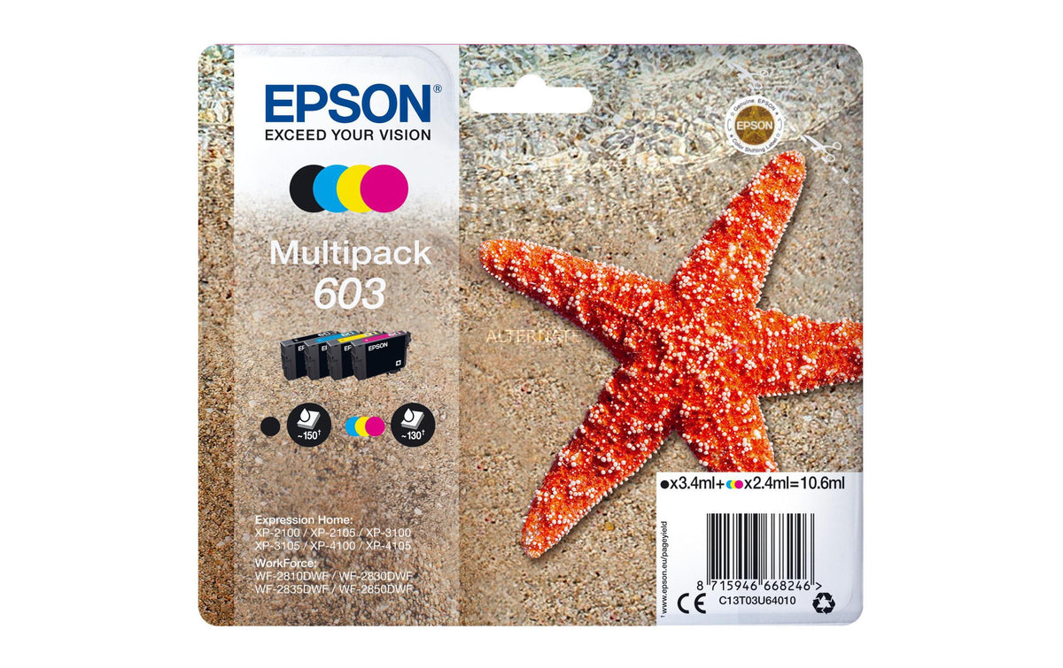 Tinte Epson C13T03U64010 4er-Pack BL,Y,C,M Expression Home XP-2100,3100,4100, WF-2810