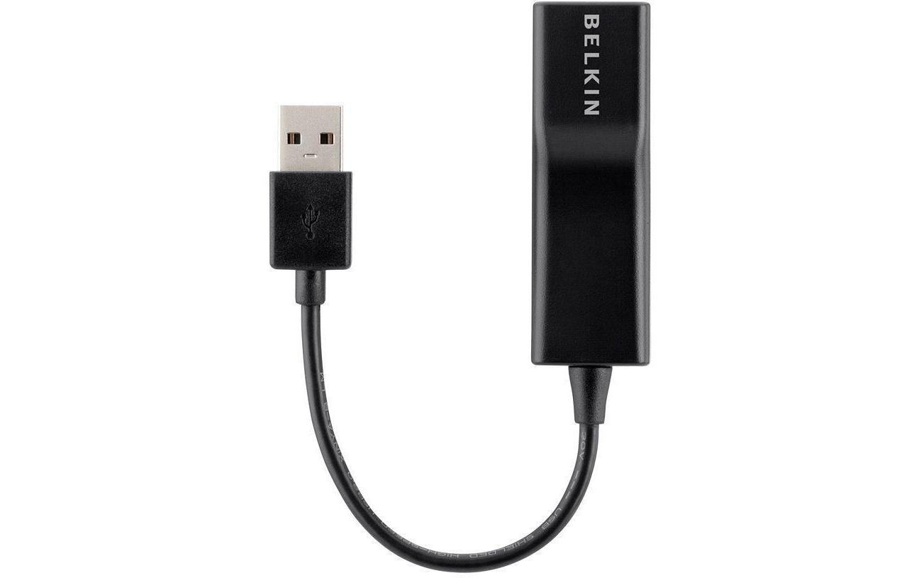 Belkin USB 2.0 auf RJ-45 Netzwerkadapter schwarz, 12 cm