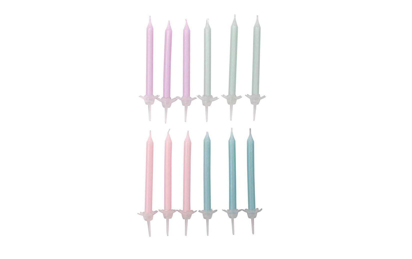Rico Design Kerzen Set Pastell 24 Kerzen und Halter