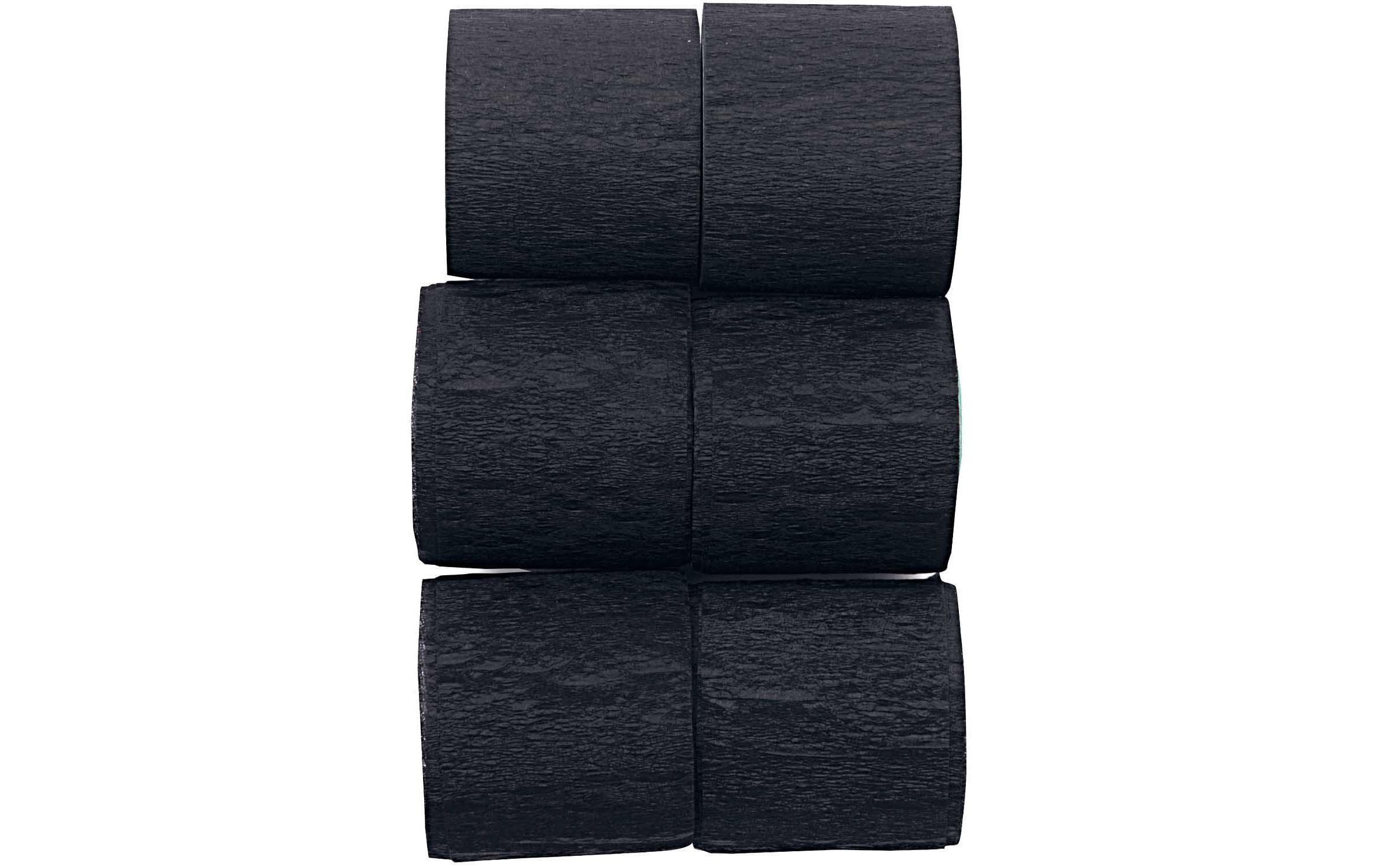Rico Design Kreppbänder schwarz 6 Rollen, 3.5 cm x 10 m