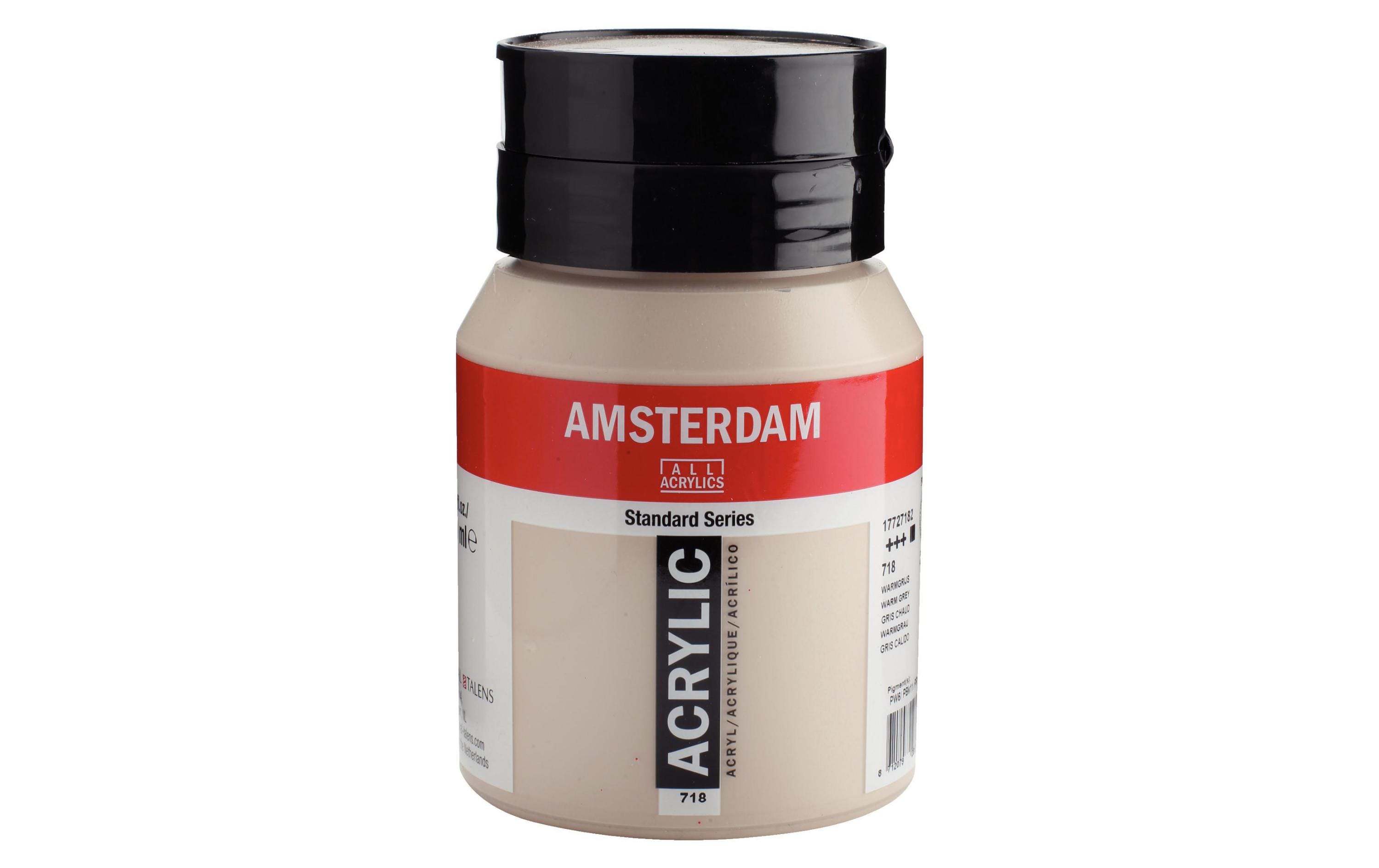 Amsterdam Acrylfarbe Standard 718 500 ml, Farbe: Warmgrau, Deckend