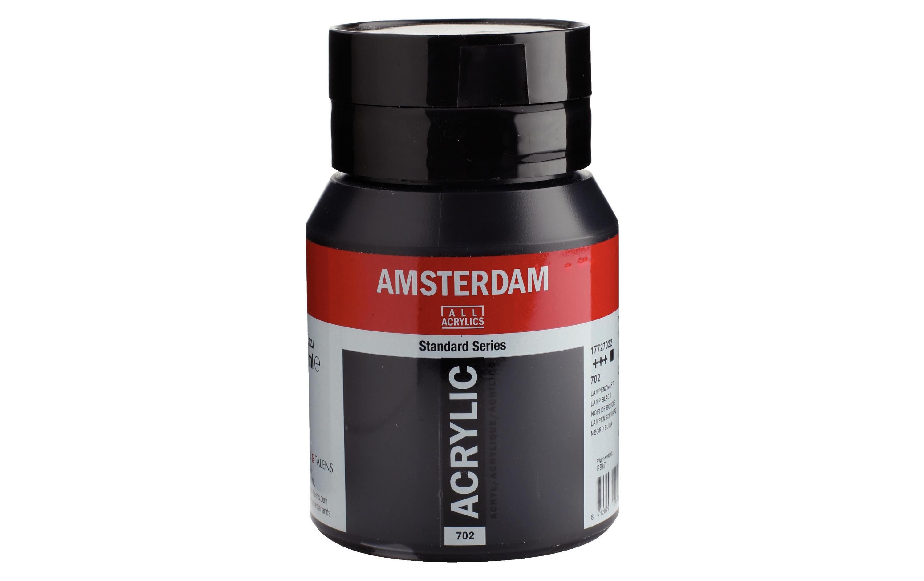 Amsterdam Acrylfarbe Standard 702 500 ml, Farbe: Lampenschwarz, Deckend