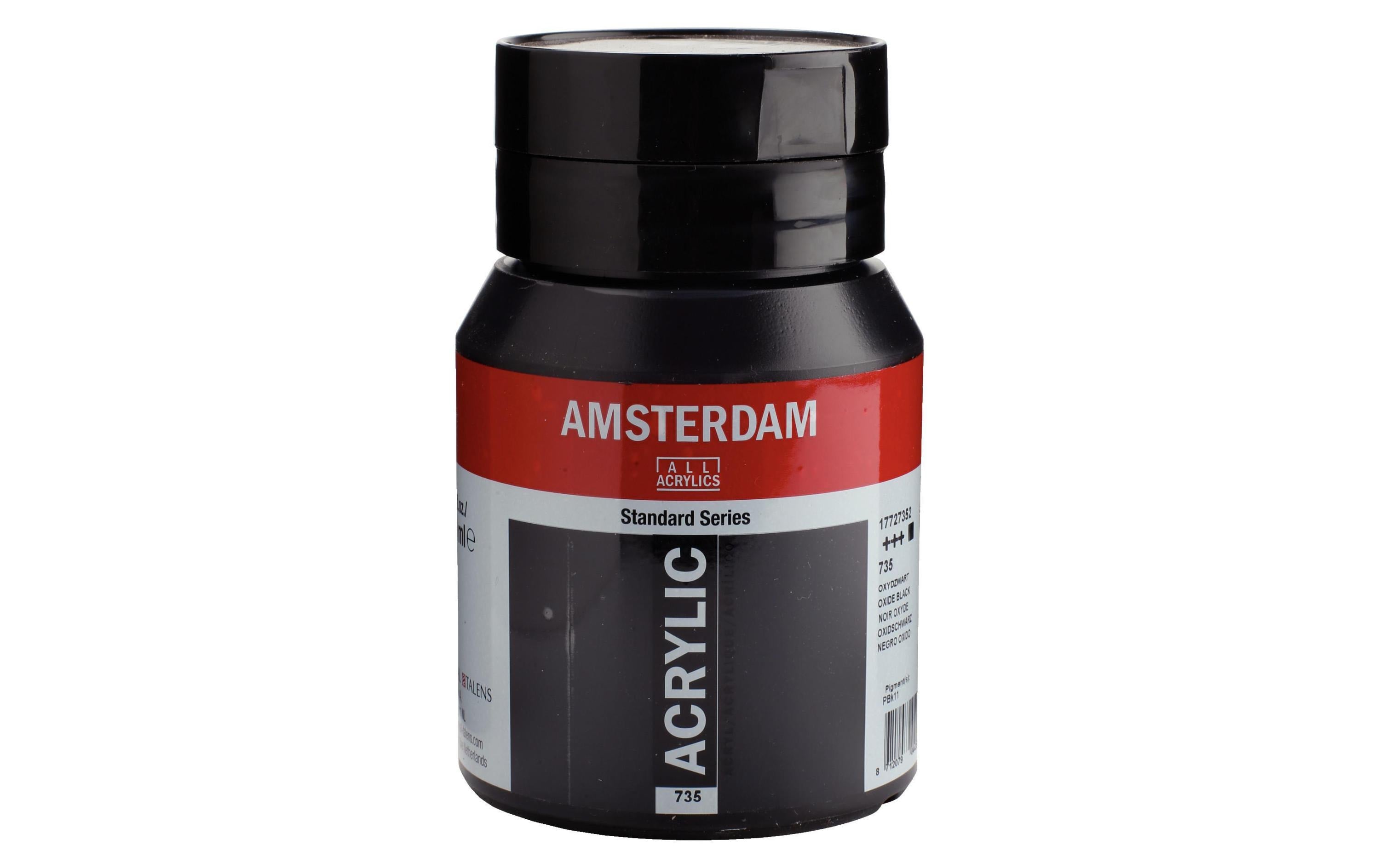 Amsterdam Acrylfarbe Standard 735 500 ml, Farbe: Oxidschwarz, Deckend