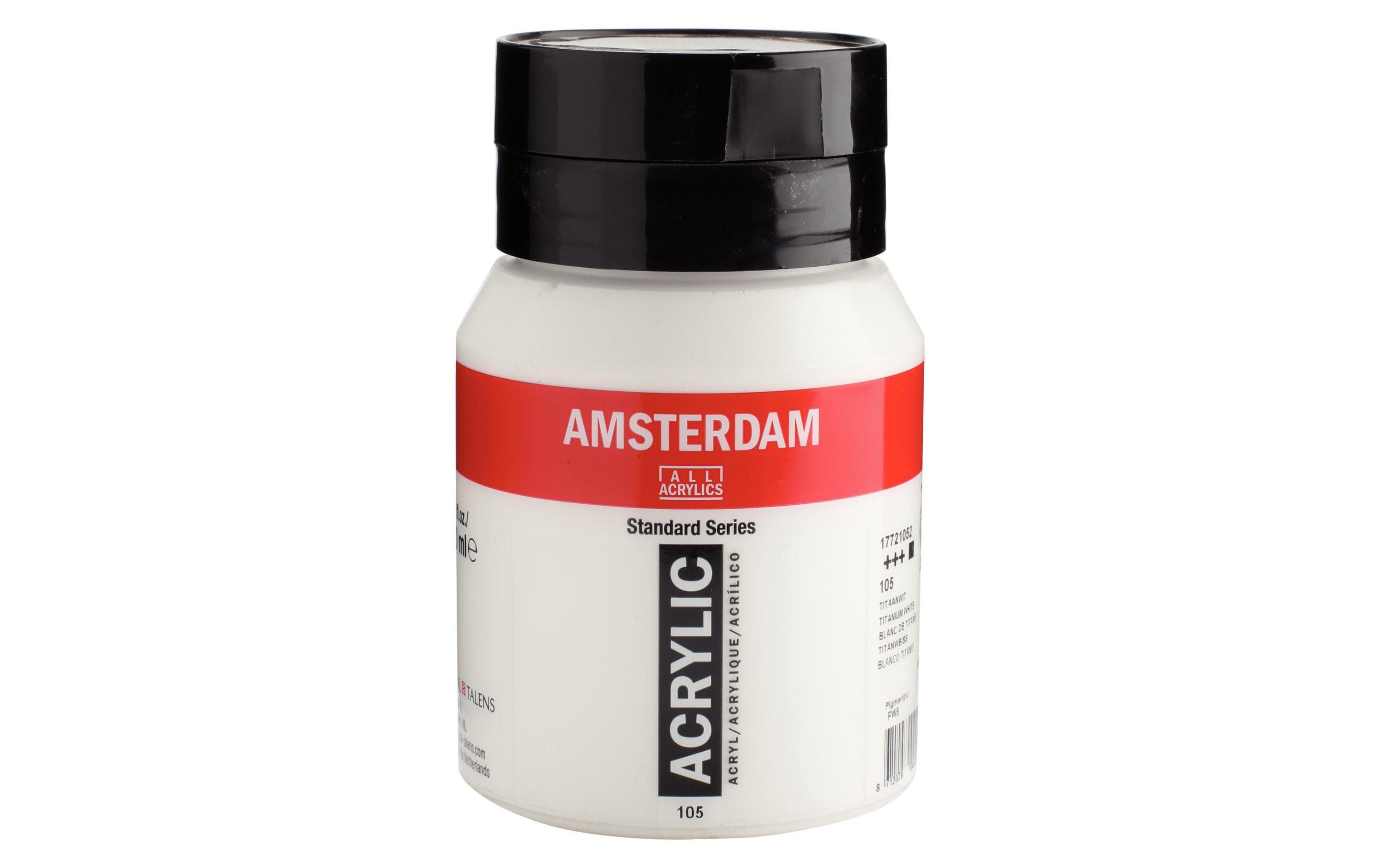 Amsterdam Acrylfarbe Standard 105 500 ml, Farbe: Titanweiss, Deckend