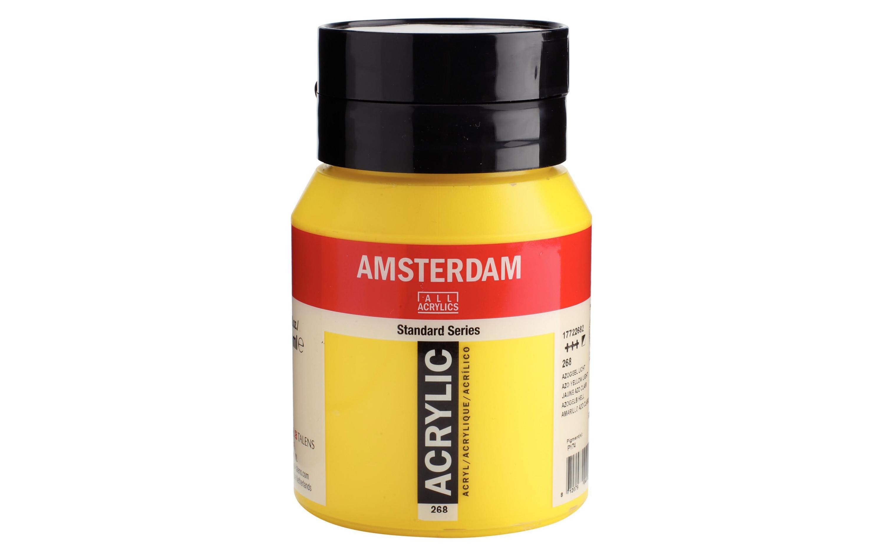 Amsterdam Acrylfarbe Standard 268 500 ml, Farbe: Azogelb H, Halbdeckend