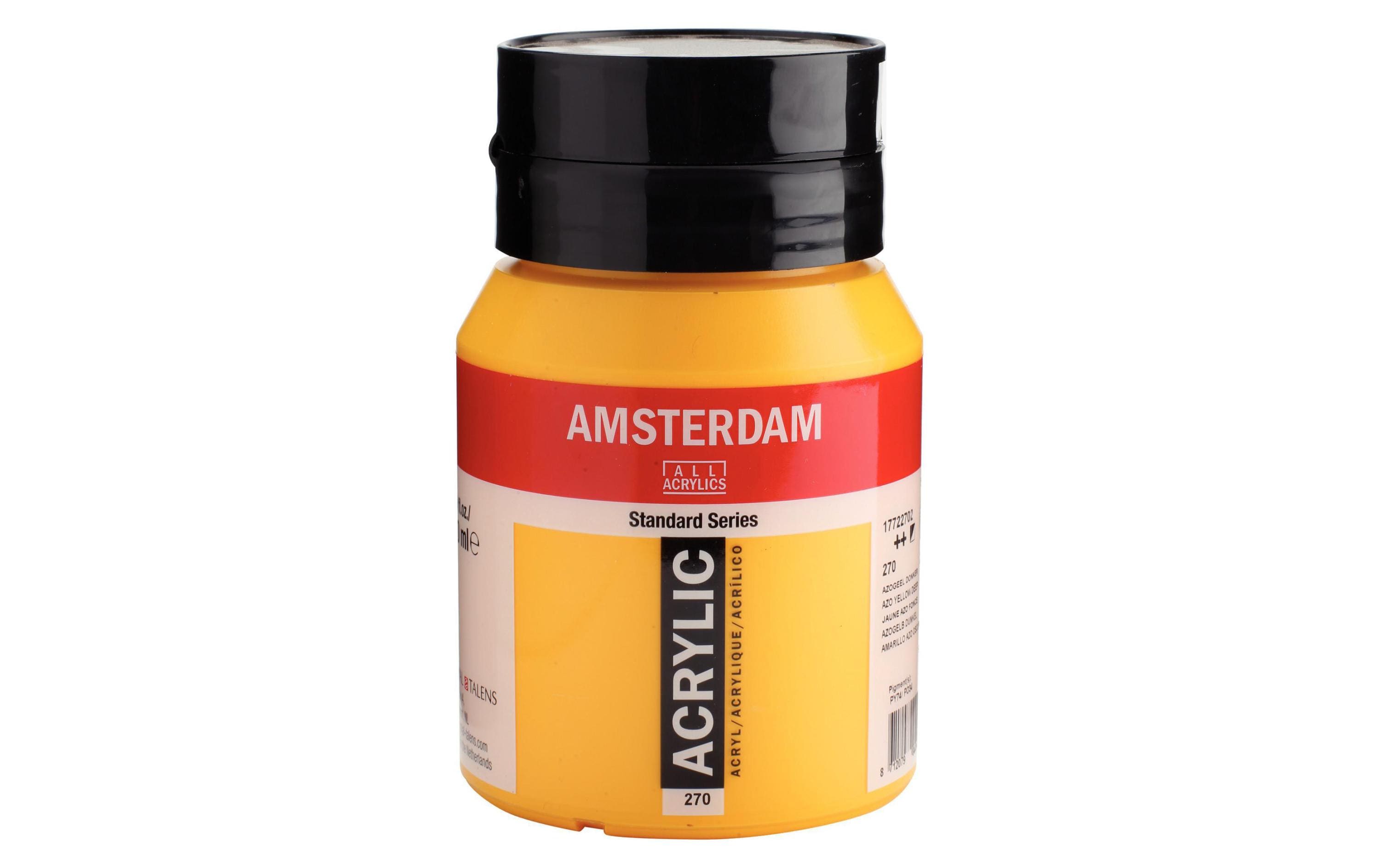 Amsterdam Acrylfarbe Standard 270 500 ml, Farbe: Azogelb D, Halbdeckend