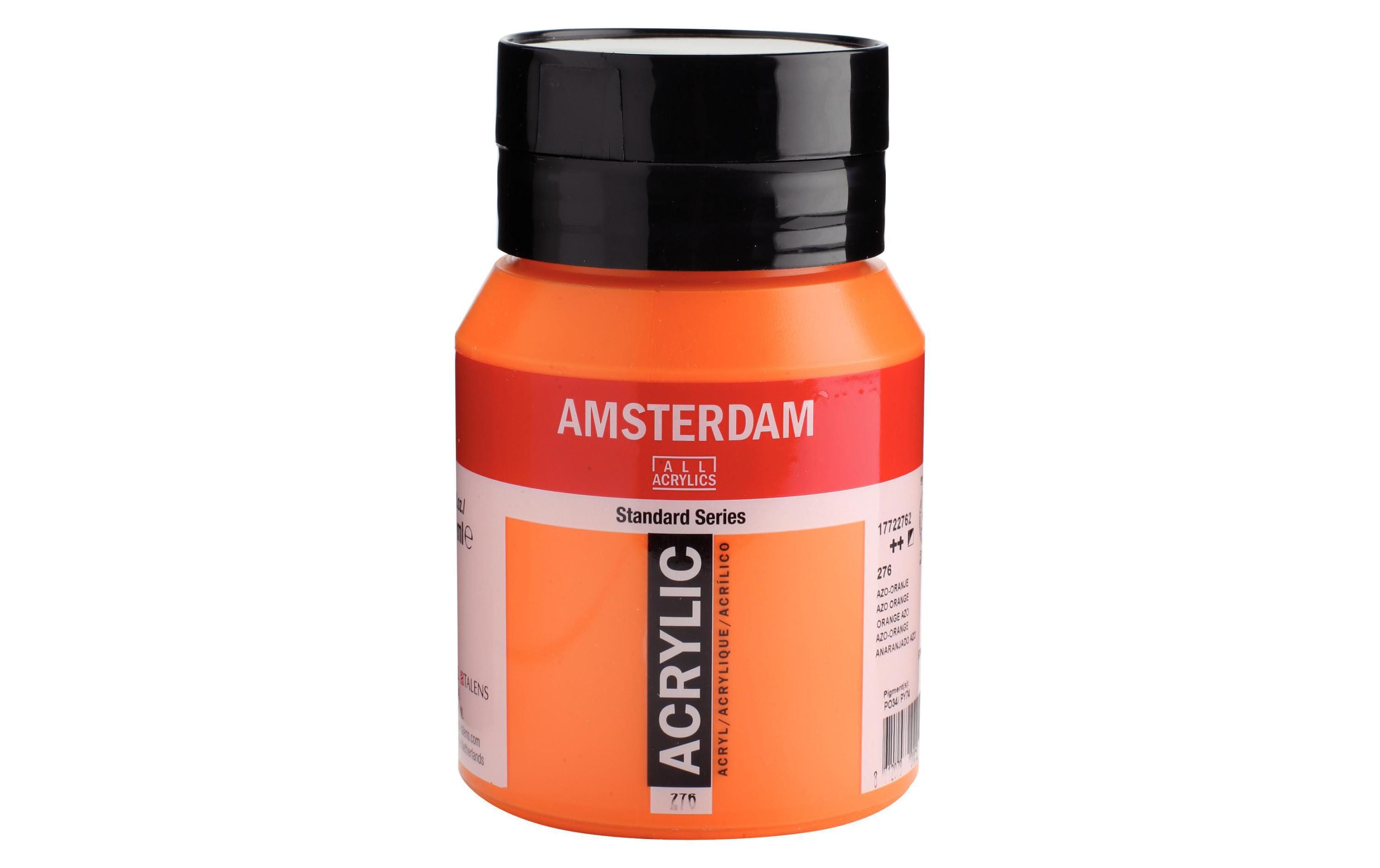 Amsterdam Acrylfarbe Standard 276 500 ml, Farbe: Azoorange, Halbdeckend