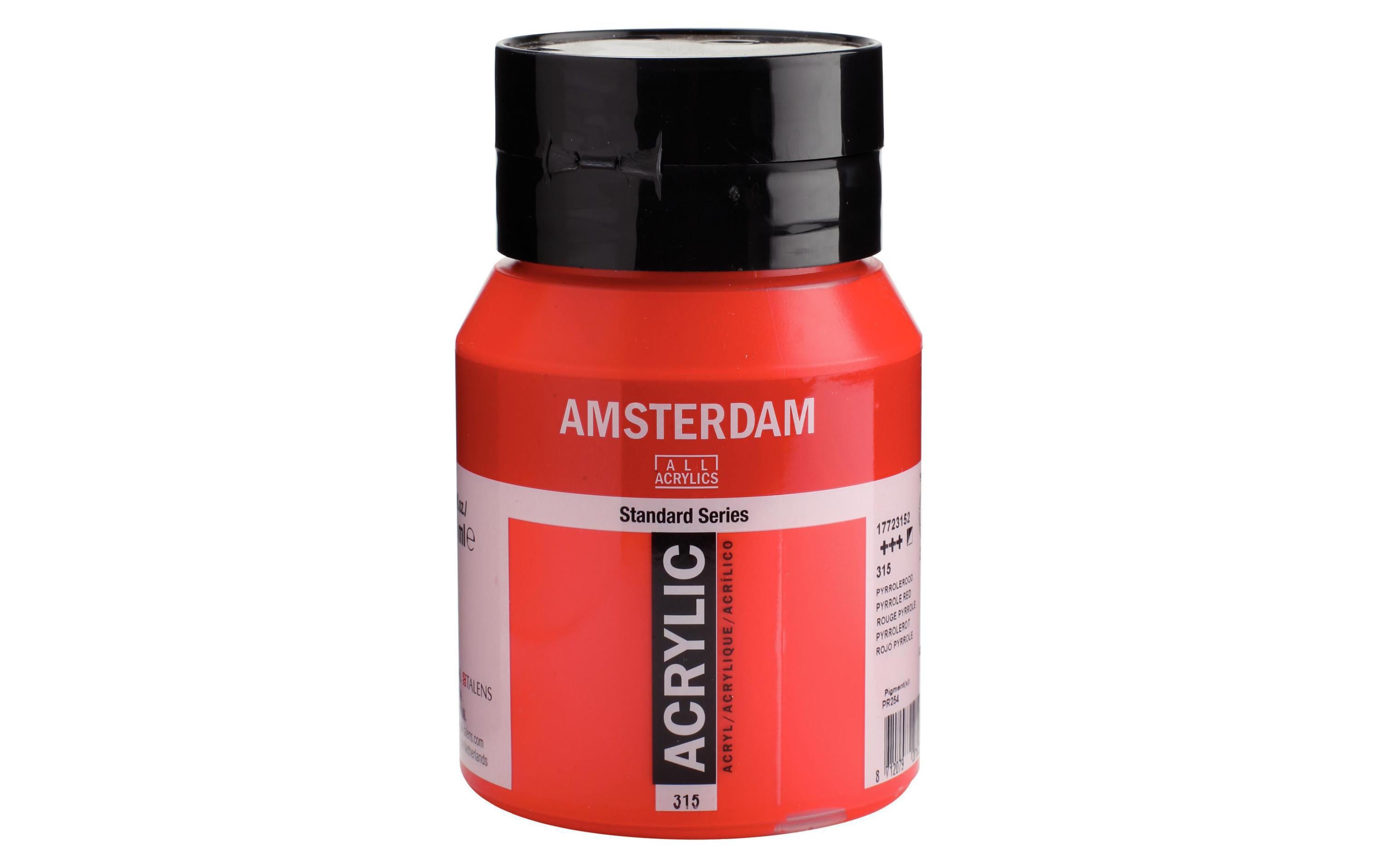 Amsterdam Acrylfarbe Standard 315 500 ml, Farbe: Pyrrolrot, Halbdeckend
