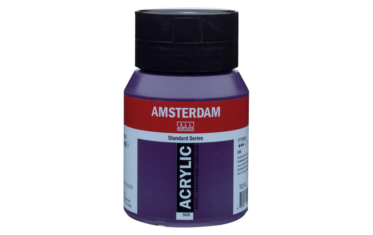 Amsterdam Acrylfarbe Standard 568 500 ml, Farbe: Perm. Blauviolett, Halbtra.