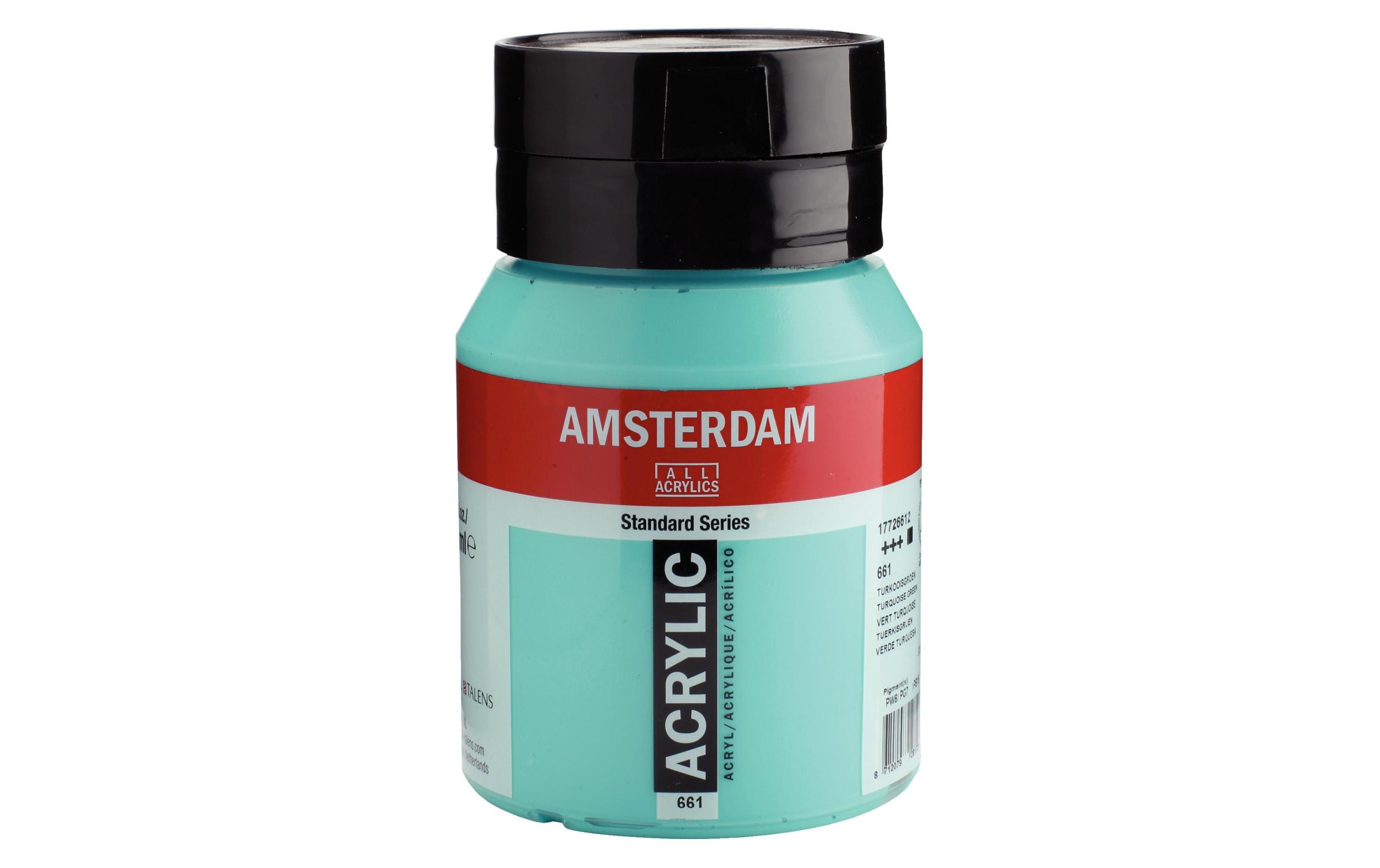Amsterdam Acrylfarbe Standard 661 500 ml, Farbe: Türkisgrün, Deckend