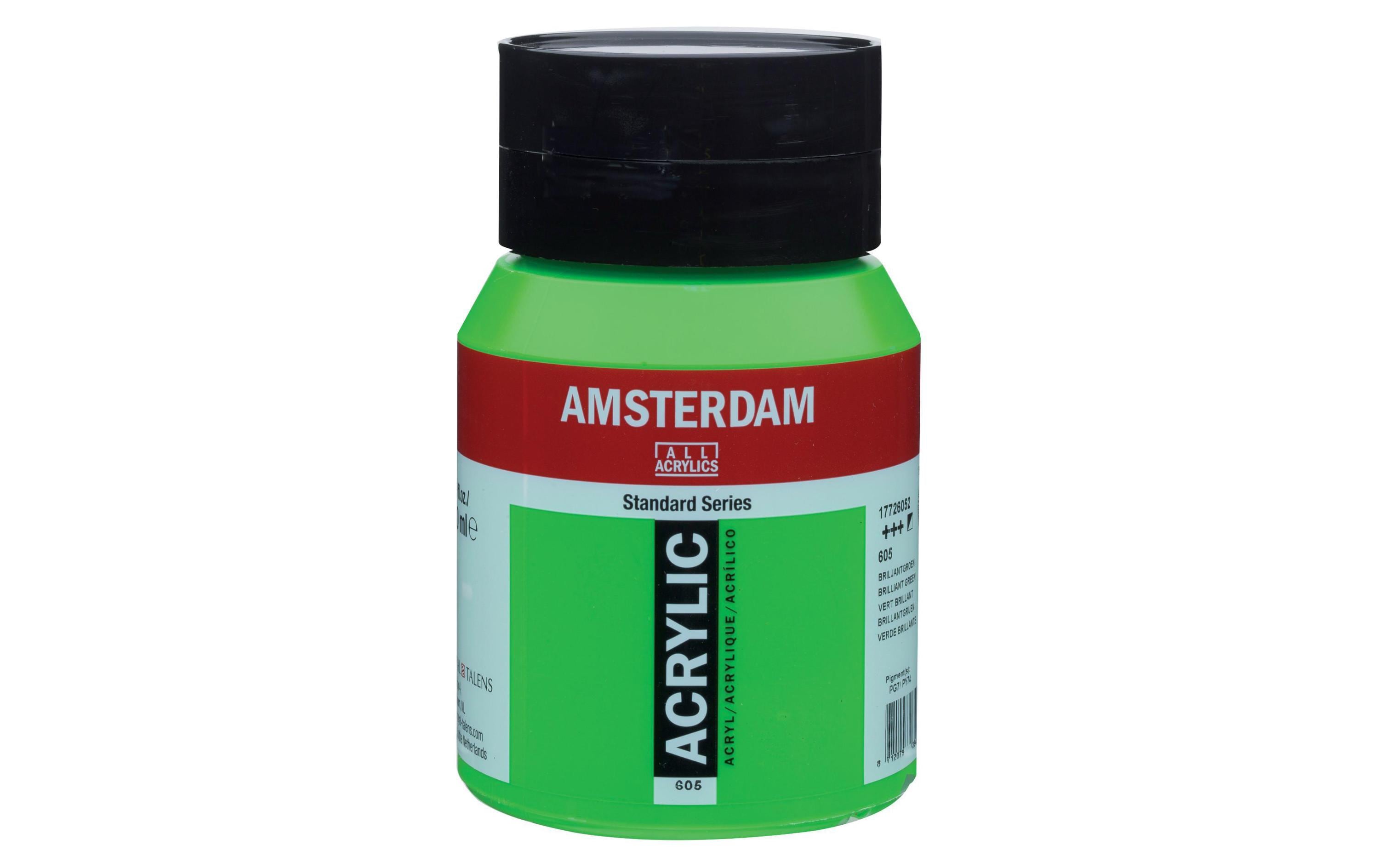 Amsterdam Acrylfarbe Standard 605 500 ml, Farbe: Brillantgrün, Halbdeckend
