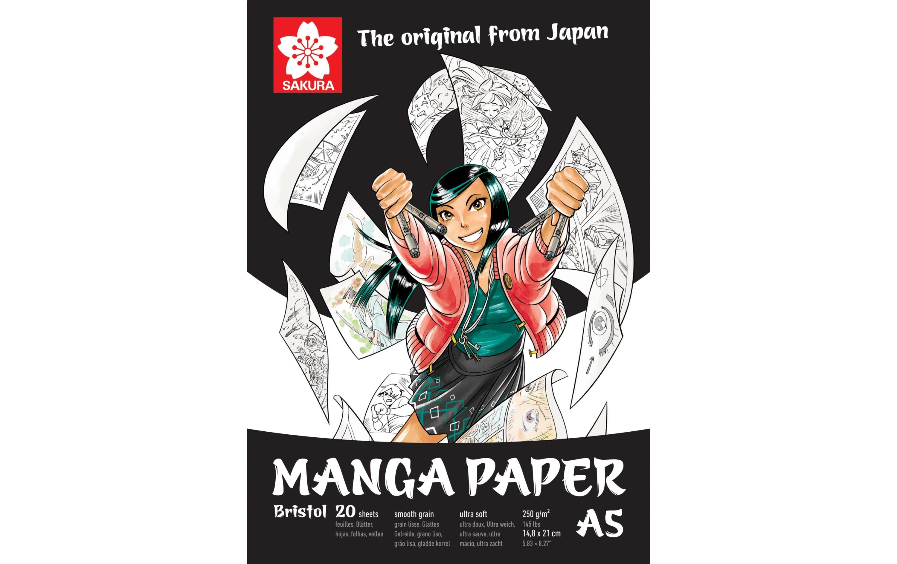 Sakura Zeichenblock Manga A5 20 Blatt, 250g/m2, glatt, weich