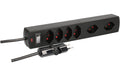 Max Hauri Steckdosenleiste Safety-Line 4xT13 + 2x quer, schwarz, Reset-Schalter