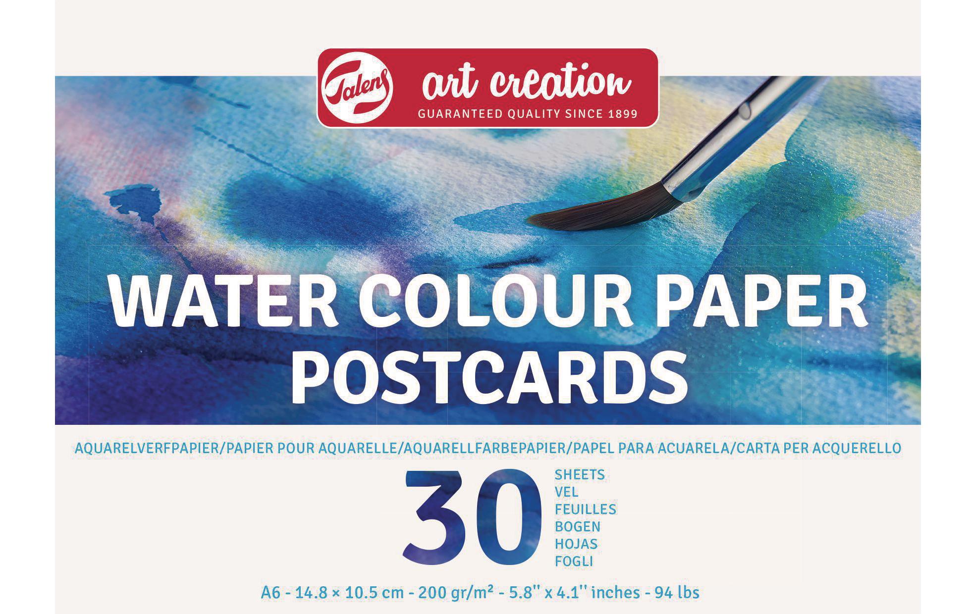 Talens Aquarellpapier Postcards 200g/m2, 30 Postk., Feinkorn, 10.5x14.8 cm